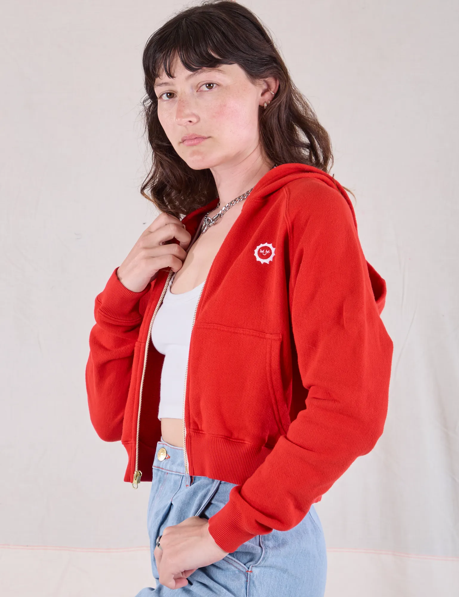 Cropped Zip Hoodie - Mustang Red sold by Big Bud Press product image thumbnail 4