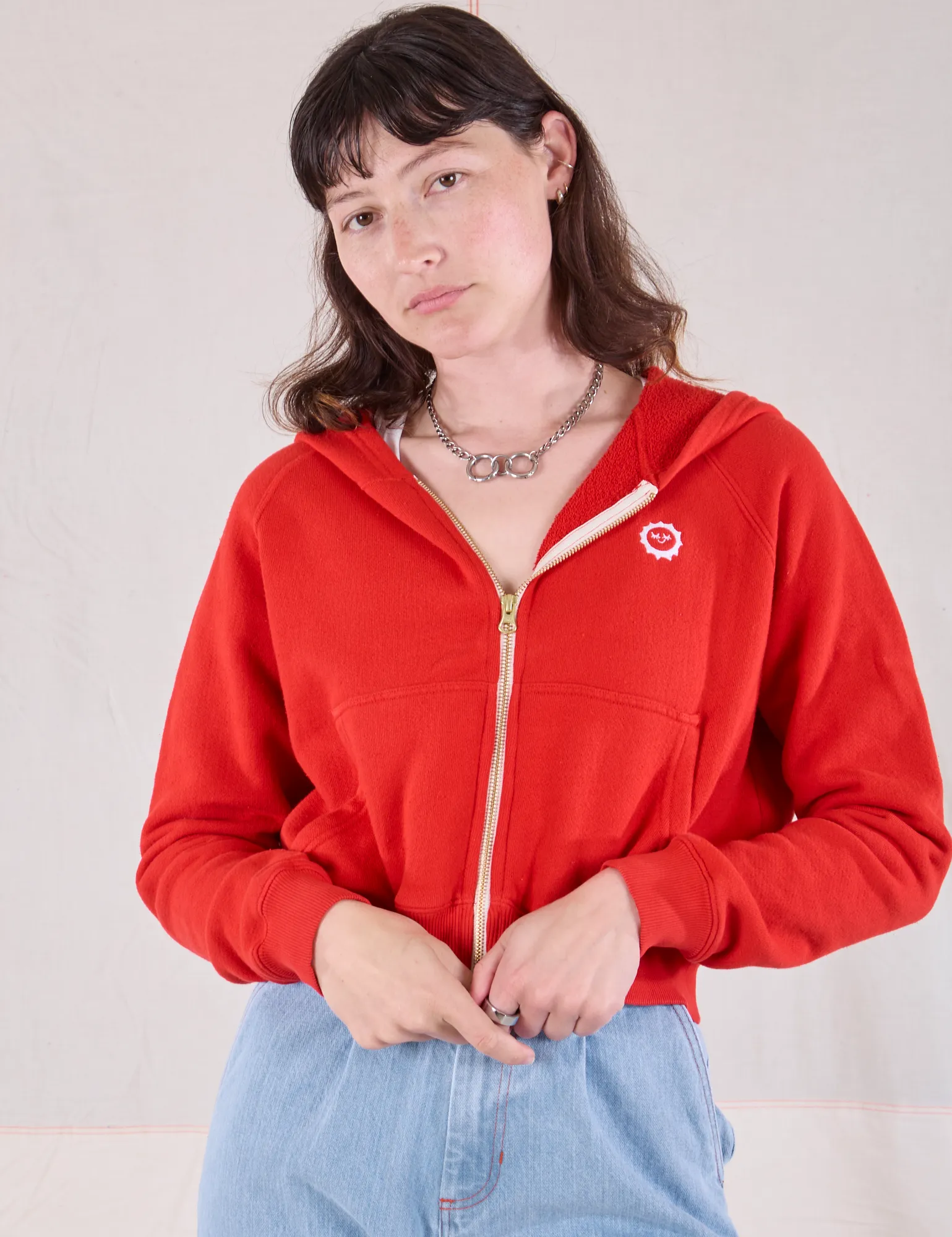 Cropped Zip Hoodie - Mustang Red sold by Big Bud Press product image thumbnail 5