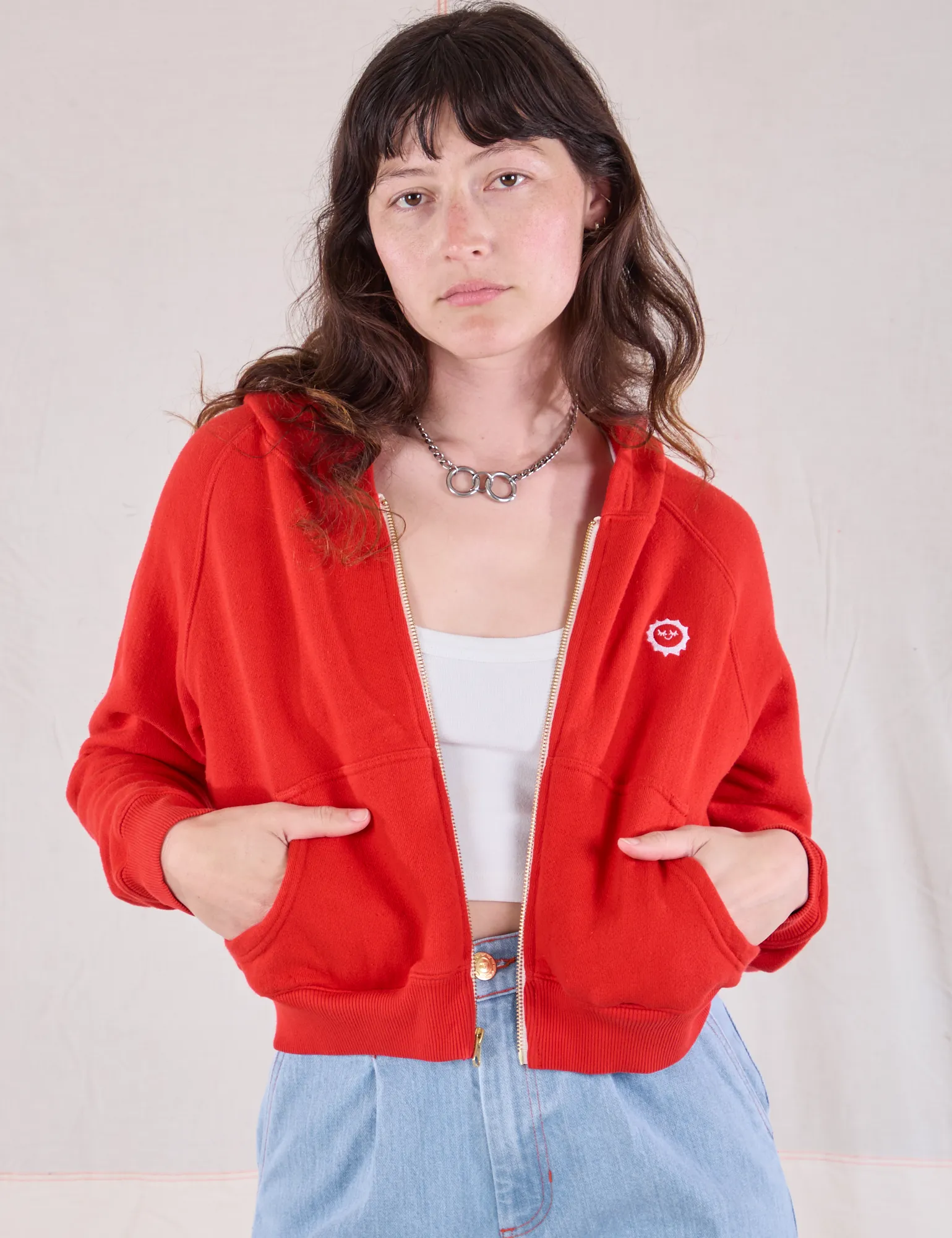 Cropped Zip Hoodie - Mustang Red sold by Big Bud Press product image thumbnail 3