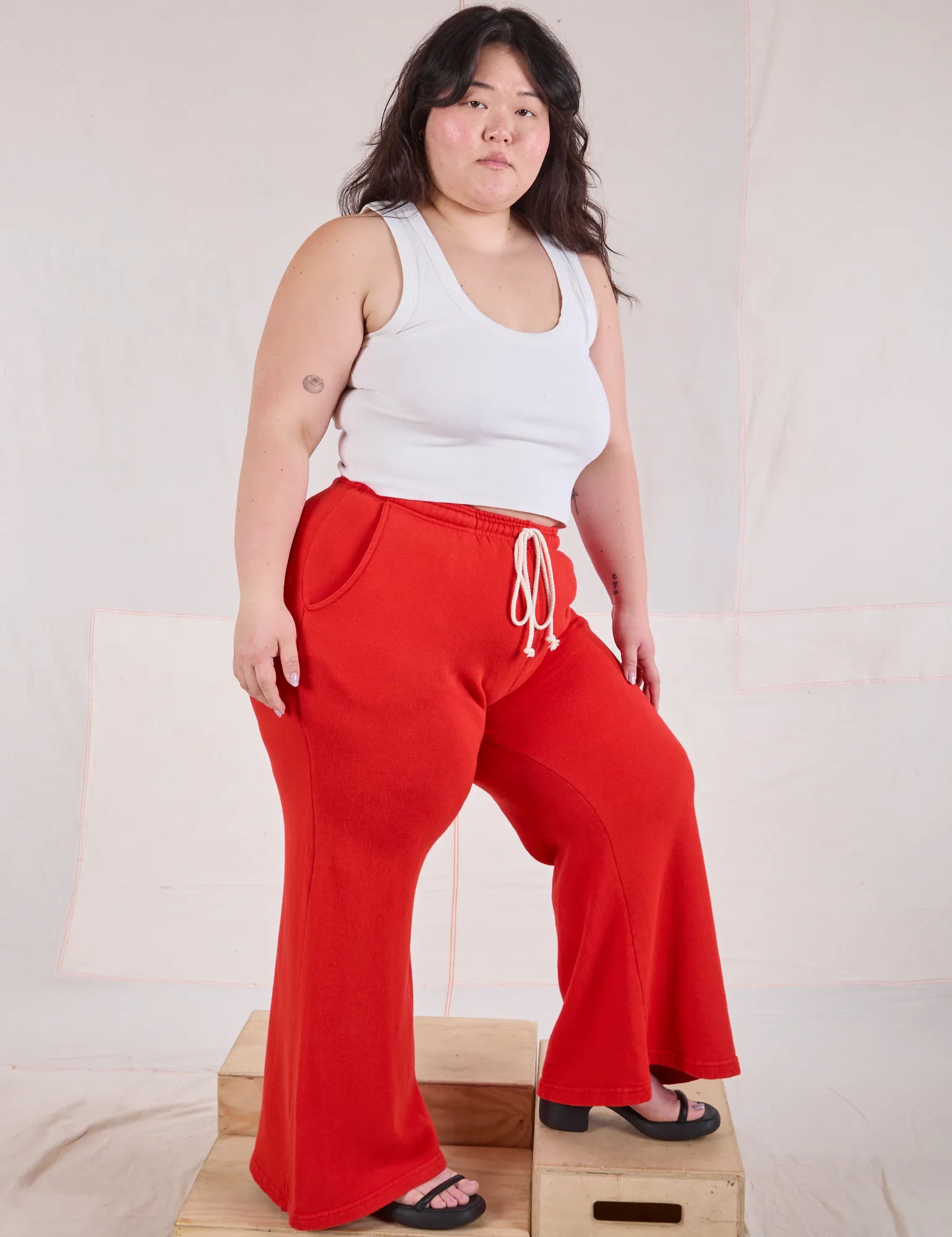 **PRE-ORDER - Ships 8 Weeks** Big Butt Wide Leg Sweat Pants - Mustang Red sold by Big Bud Press product image thumbnail 5