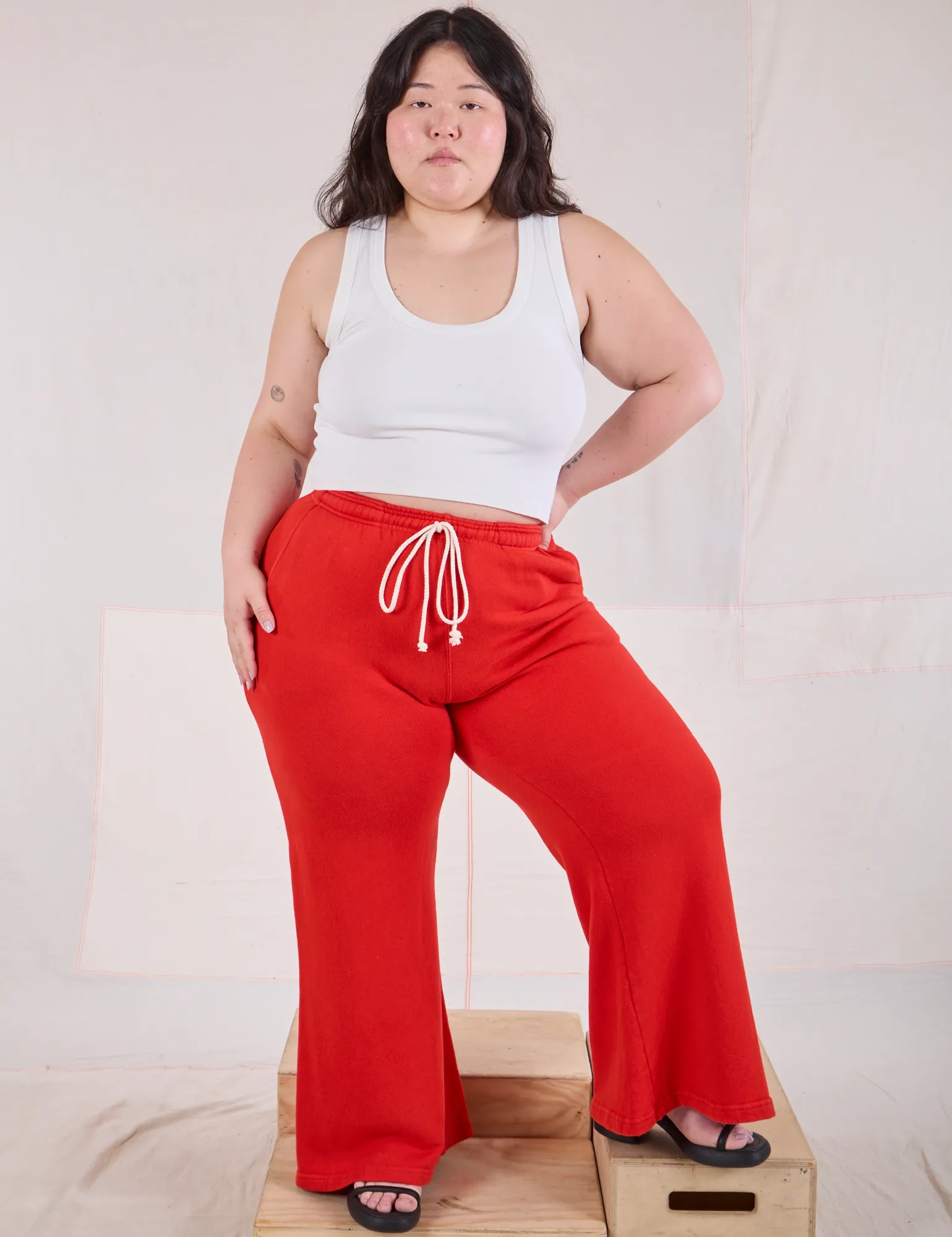 **PRE-ORDER - Ships 8 Weeks** Big Butt Wide Leg Sweat Pants - Mustang Red sold by Big Bud Press product image thumbnail 3
