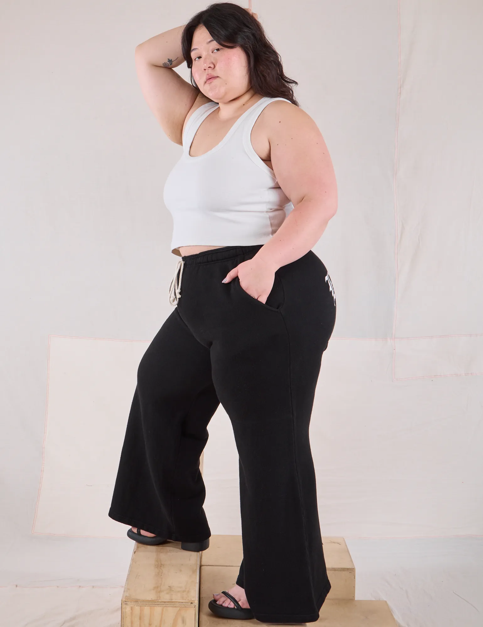 **PRE-ORDER - Ships 8 Weeks** Big Butt Wide Leg Sweat Pants - Basic Black sold by Big Bud Press product image thumbnail 5