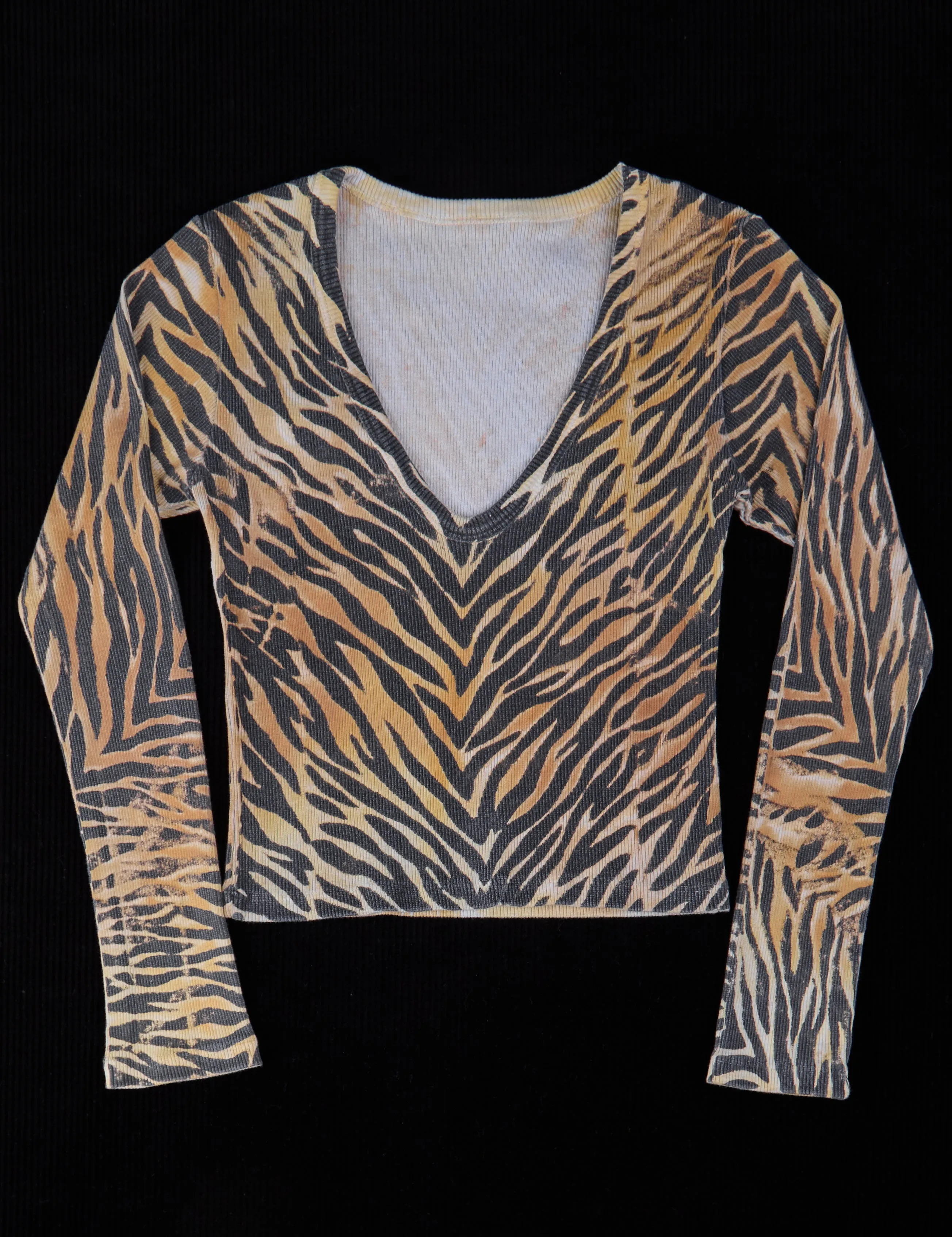 Tiger Print Long Sleeve V-Neck - Traditional *FINAL SALE* sold by Big Bud Press product image thumbnail 3