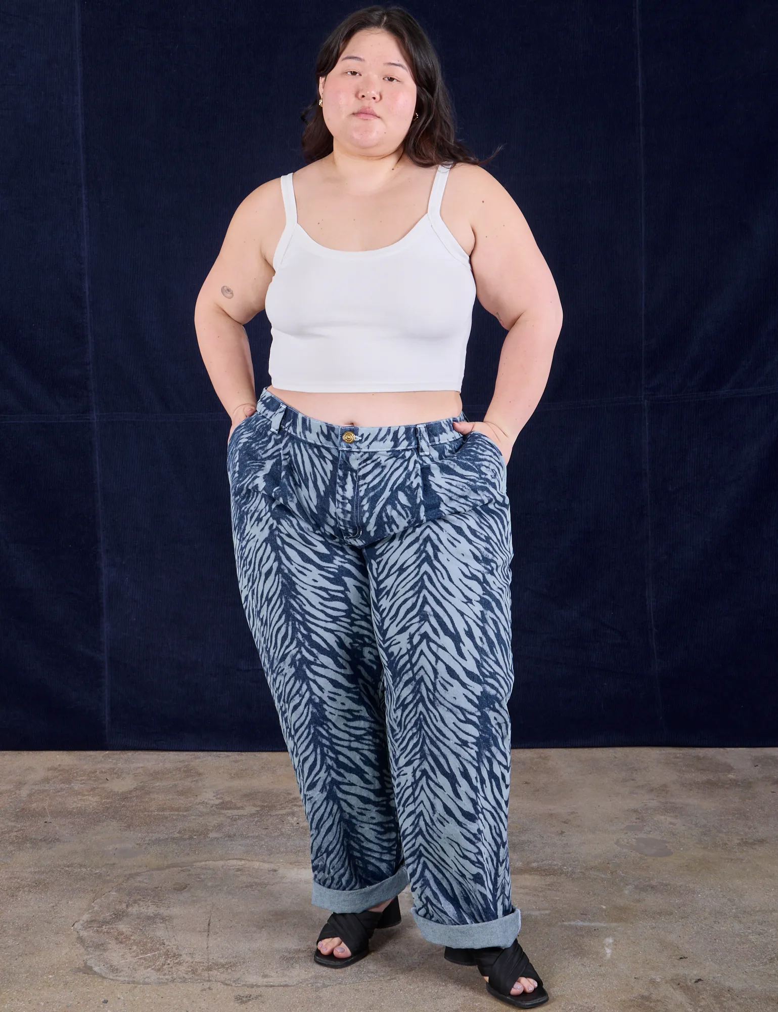 Painted Denim Mid-Rise Trousers - Blue Tiger *FINAL SALE* sold by Big Bud Press product image thumbnail 3