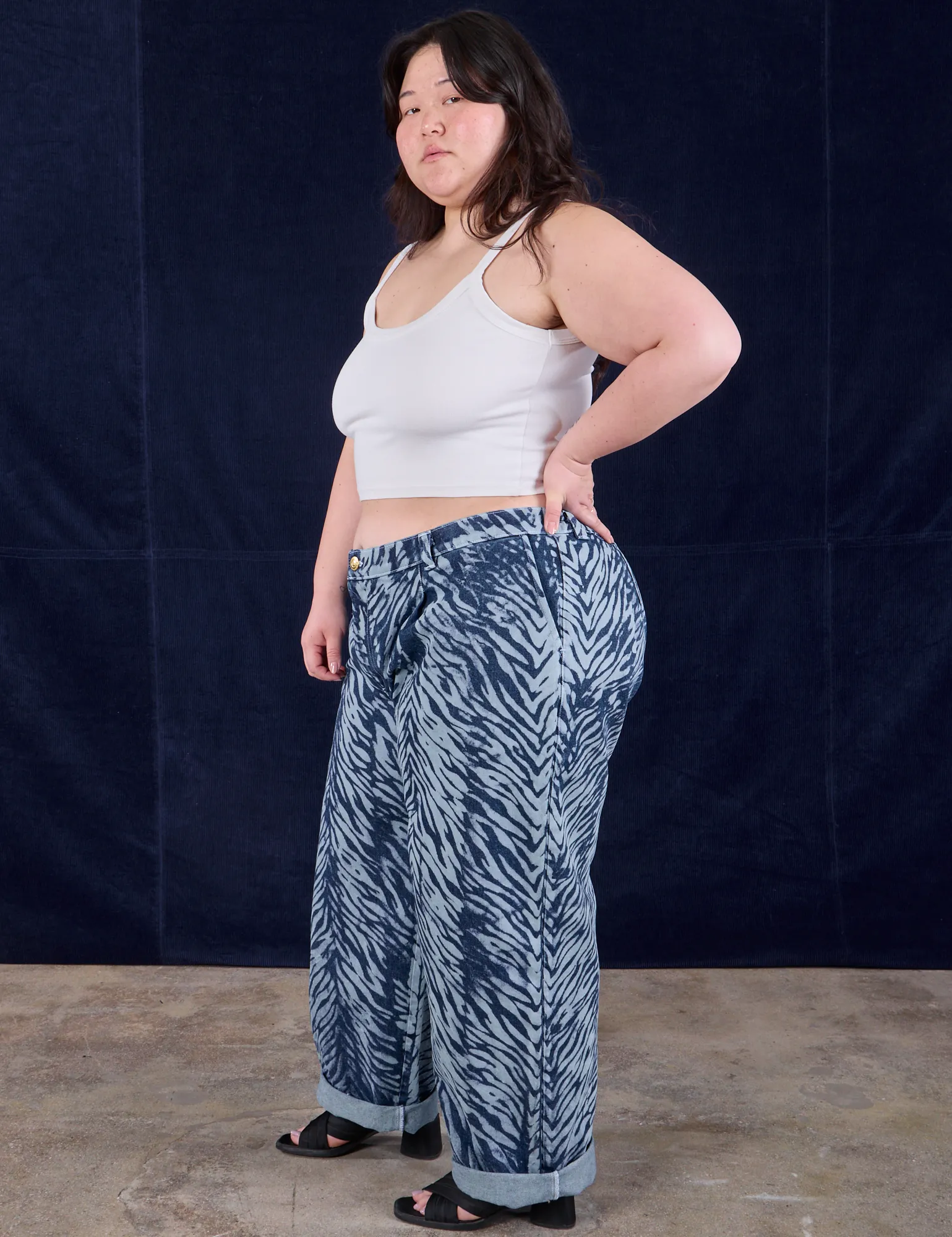 Painted Denim Mid-Rise Trousers - Blue Tiger *FINAL SALE* sold by Big Bud Press product image thumbnail 4