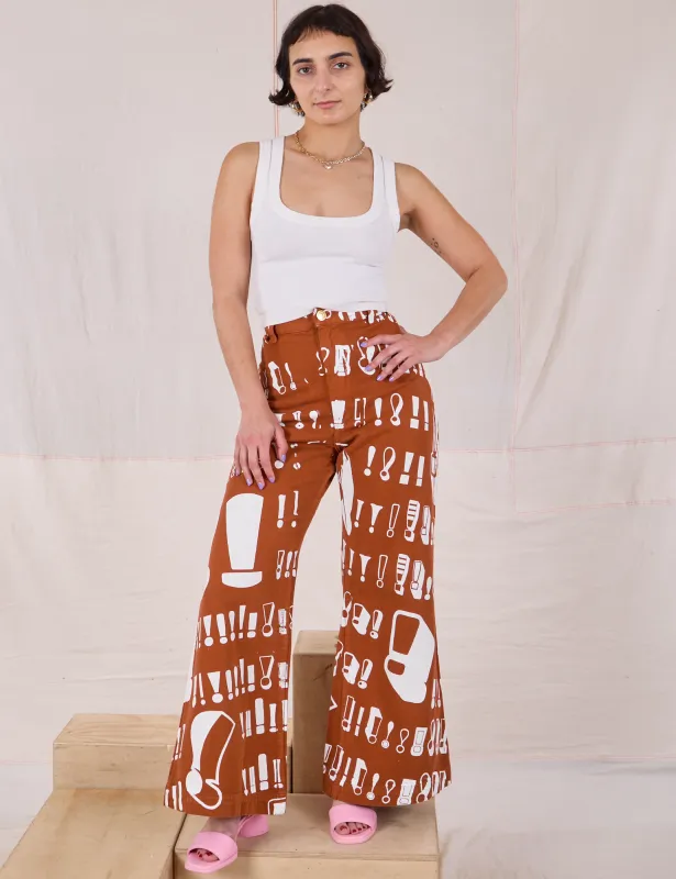 Punctuation Bell Bottoms - !! Burnt Terracotta !! *FINAL SALE* sold by Big Bud Press