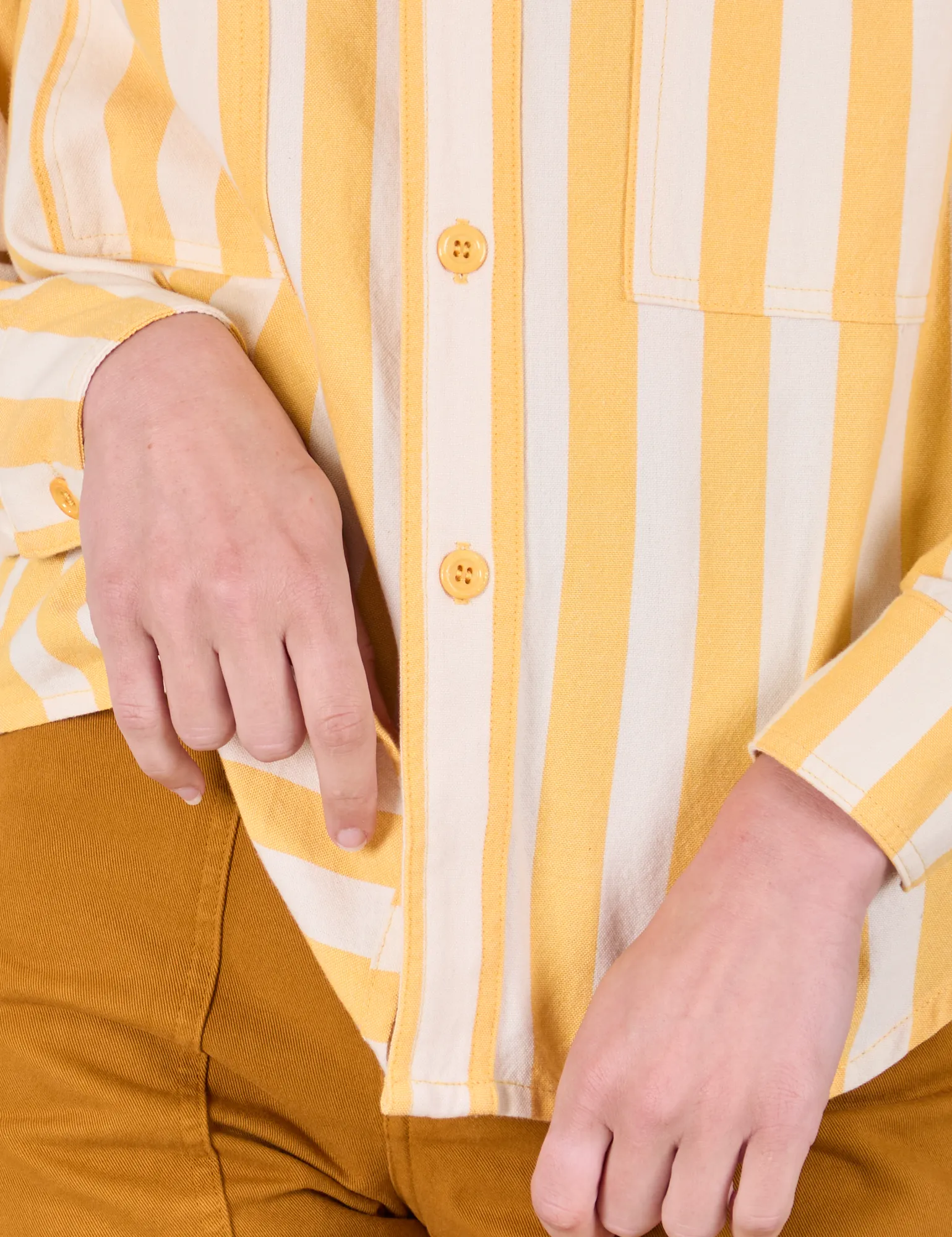 Cropped Overshirt - Summer Stripe - Limoncello sold by Big Bud Press product image thumbnail 4