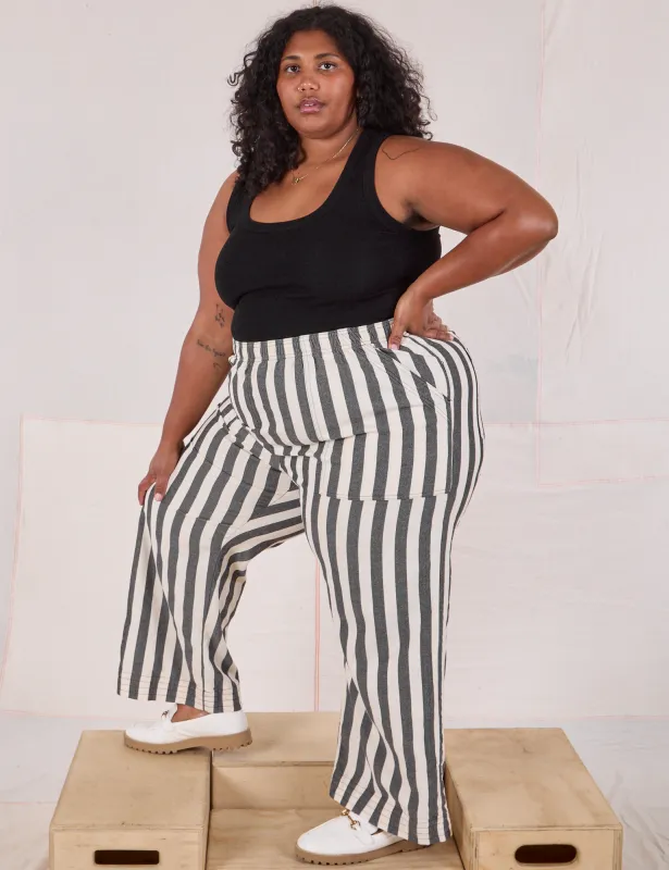 Summer Stripe Action Pants - Black Licorice sold by Big Bud Press