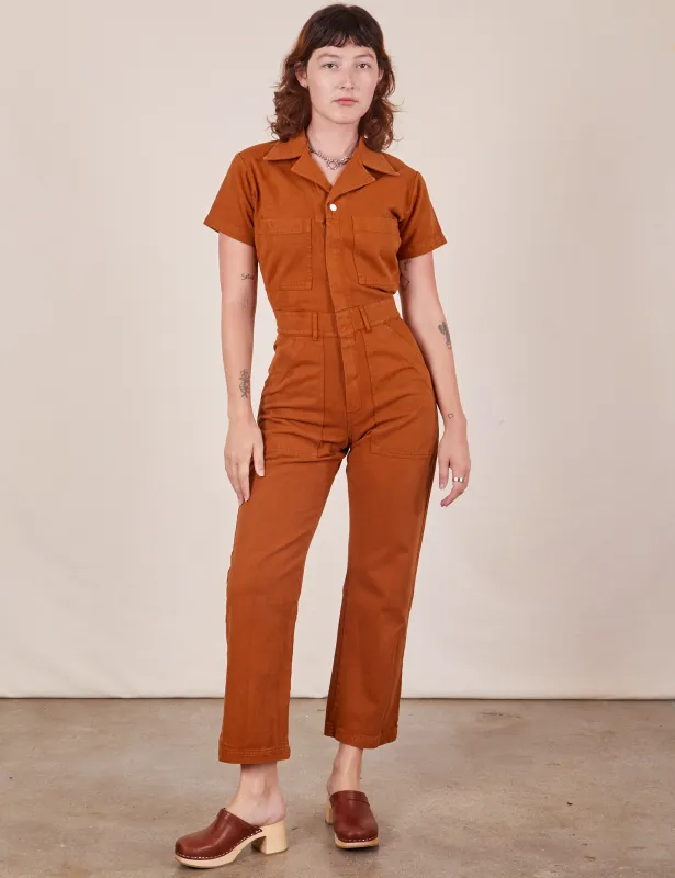 Short Sleeve Jumpsuit - Burnt Terracotta sold by Big Bud Press