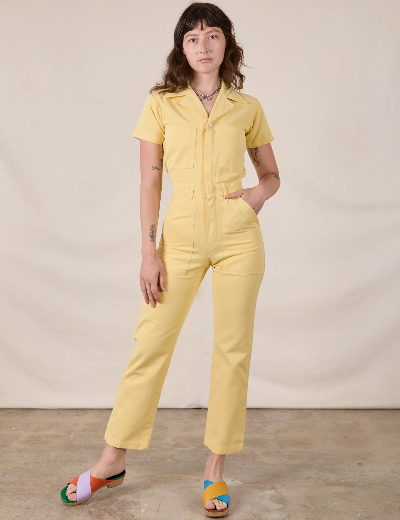 Short Sleeve Jumpsuit - Butter Yellow *FINAL SALE* sold by Big Bud Press product image thumbnail 3