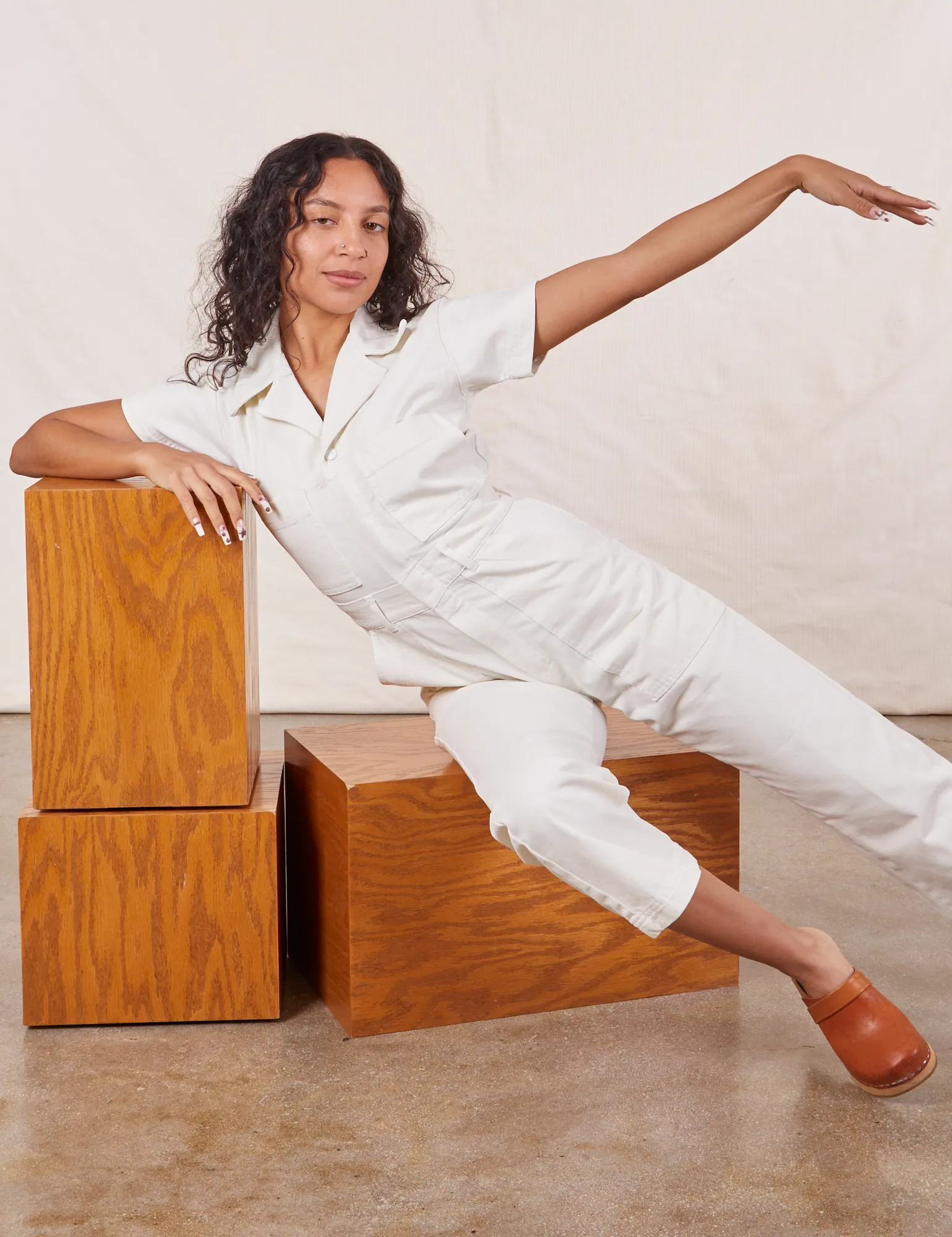 Petite Short Sleeve Jumpsuit - Vintage Tee White sold by Big Bud Press product image thumbnail 2