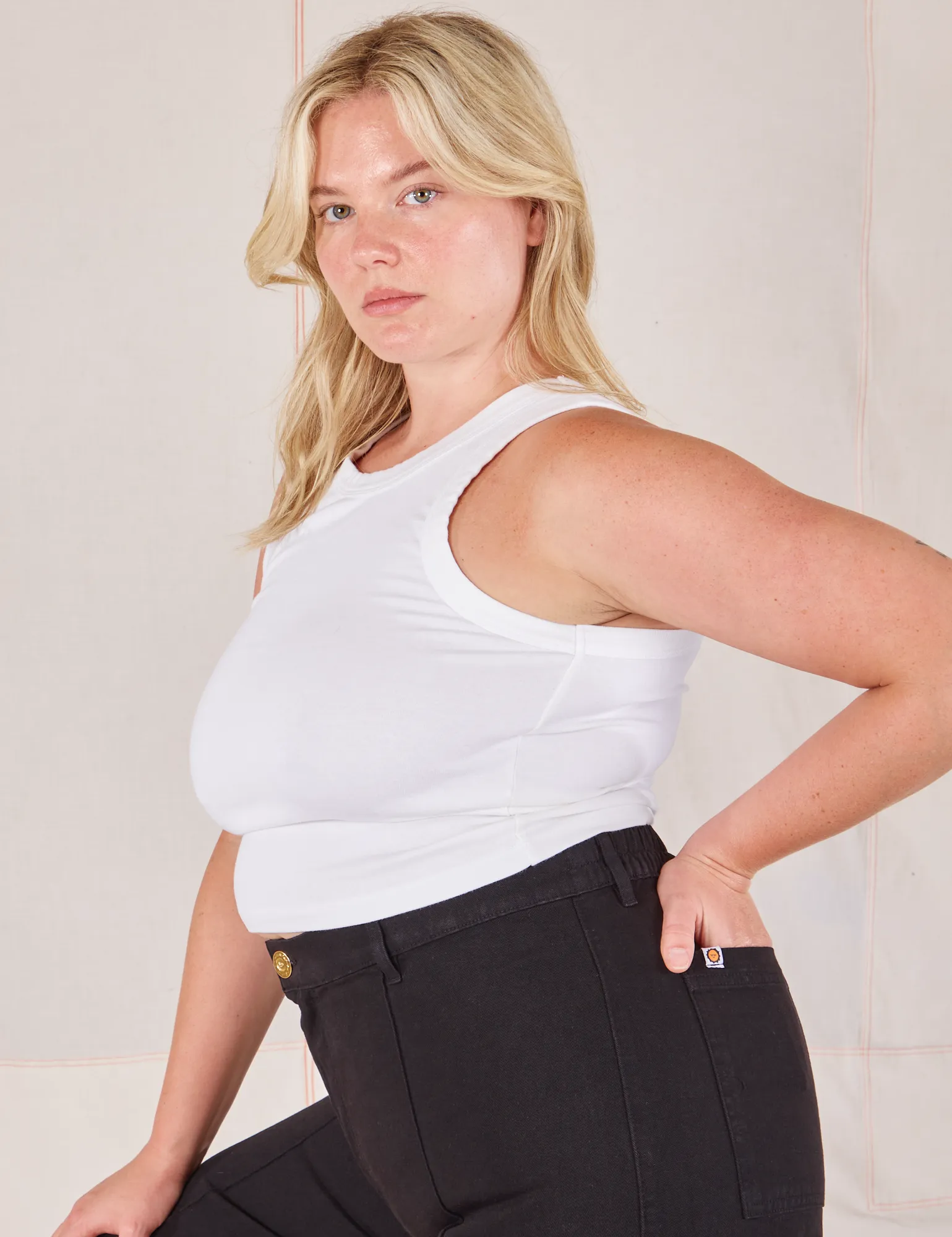 Racerback Tank - Vintage Tee White sold by Big Bud Press product image thumbnail 3