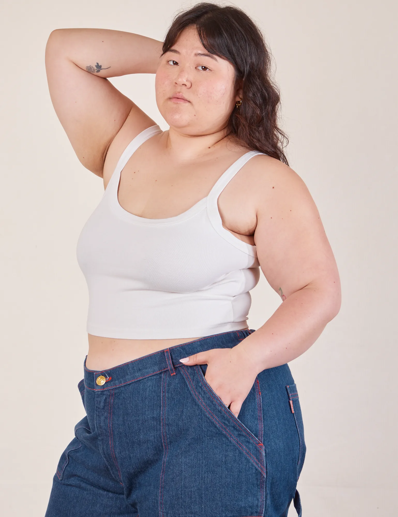 Cropped Cami - Vintage Tee White *FINAL SALE* sold by Big Bud Press product image thumbnail 5
