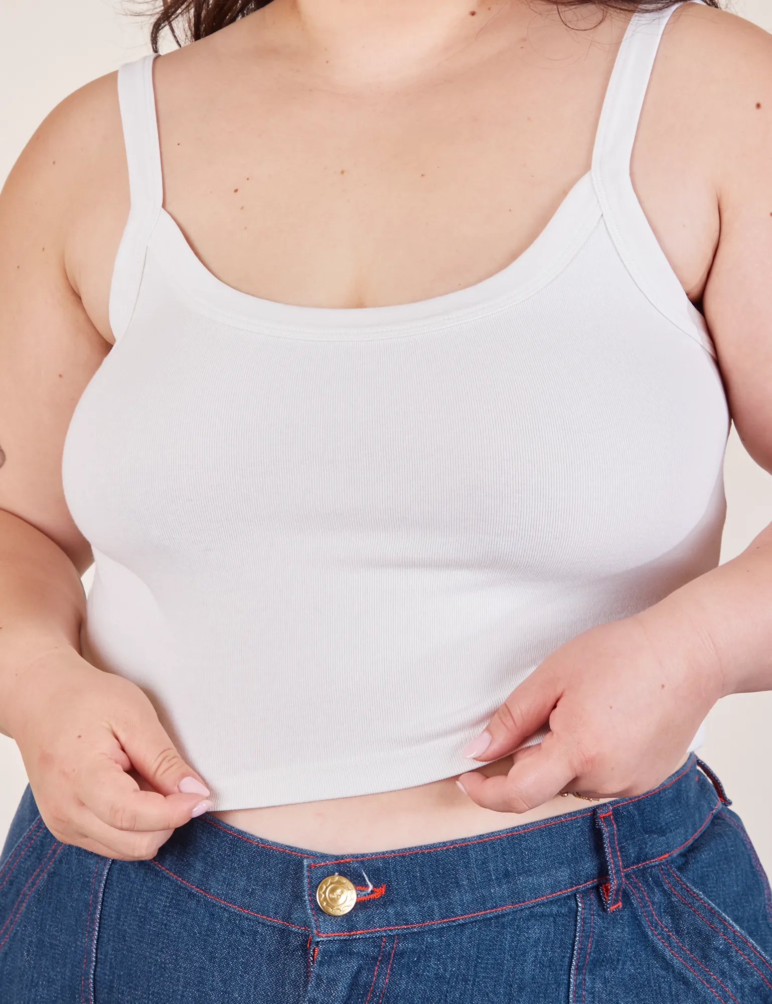 Cropped Cami - Vintage Tee White *FINAL SALE* sold by Big Bud Press product image thumbnail 4