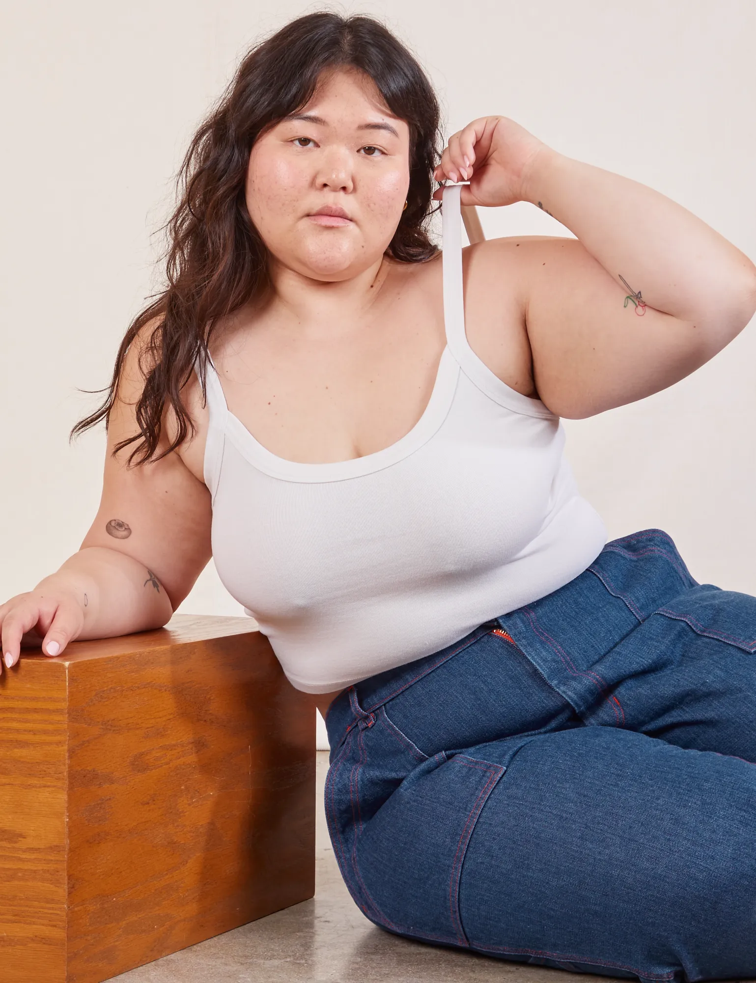 Cropped Cami - Vintage Tee White *FINAL SALE* sold by Big Bud Press