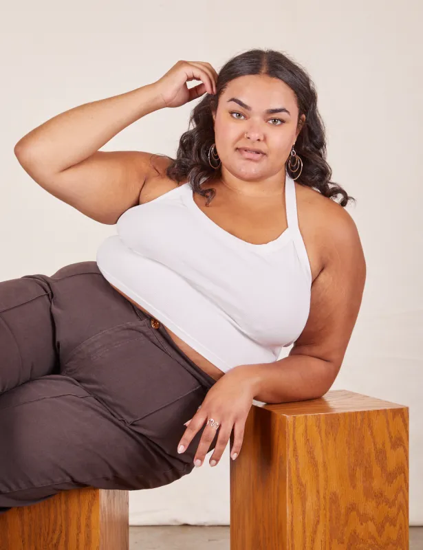 Halter Top - Vintage Tee White sold by Big Bud Press