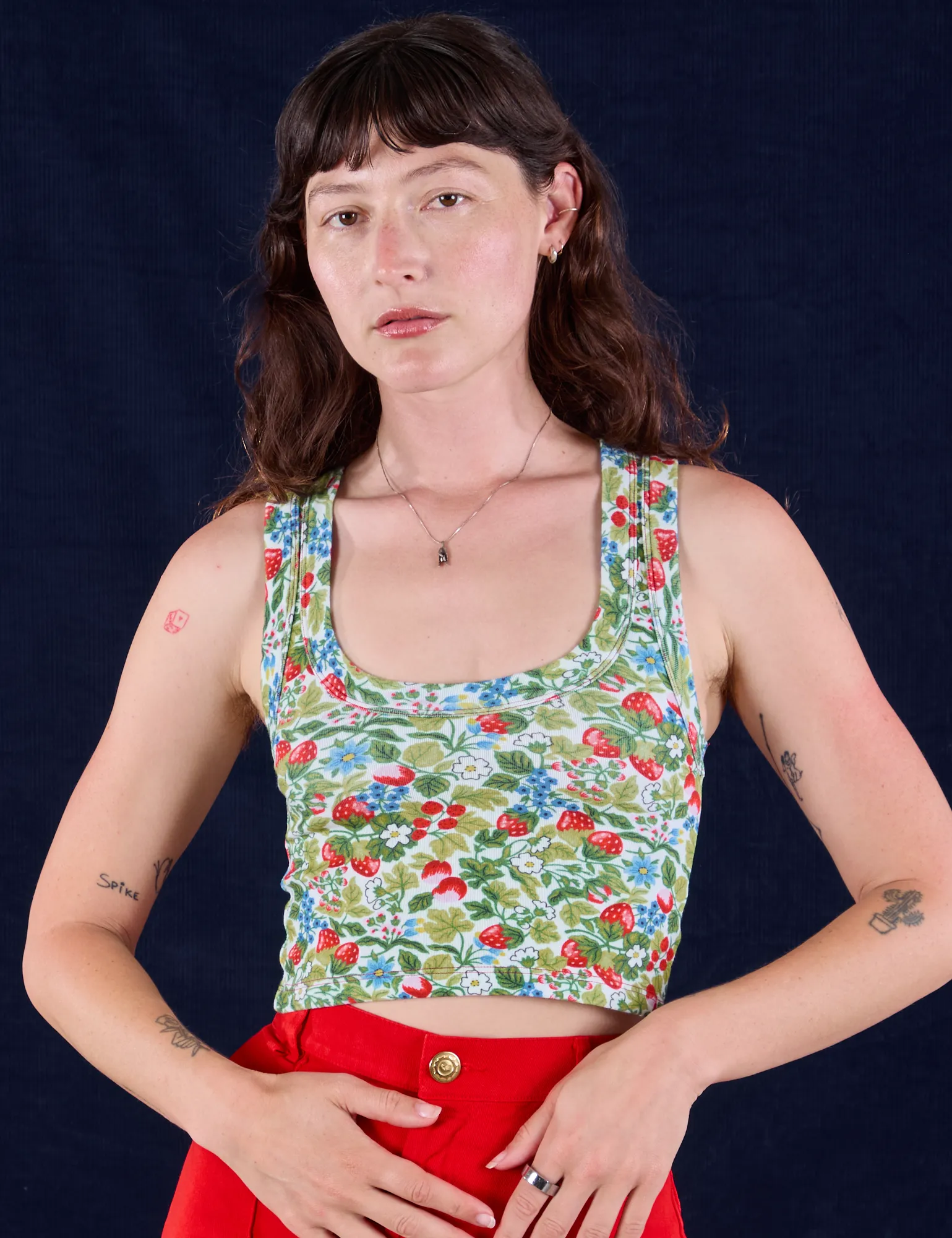 Cropped Tank Top - Strawberry Blossom sold by Big Bud Press product image thumbnail 3