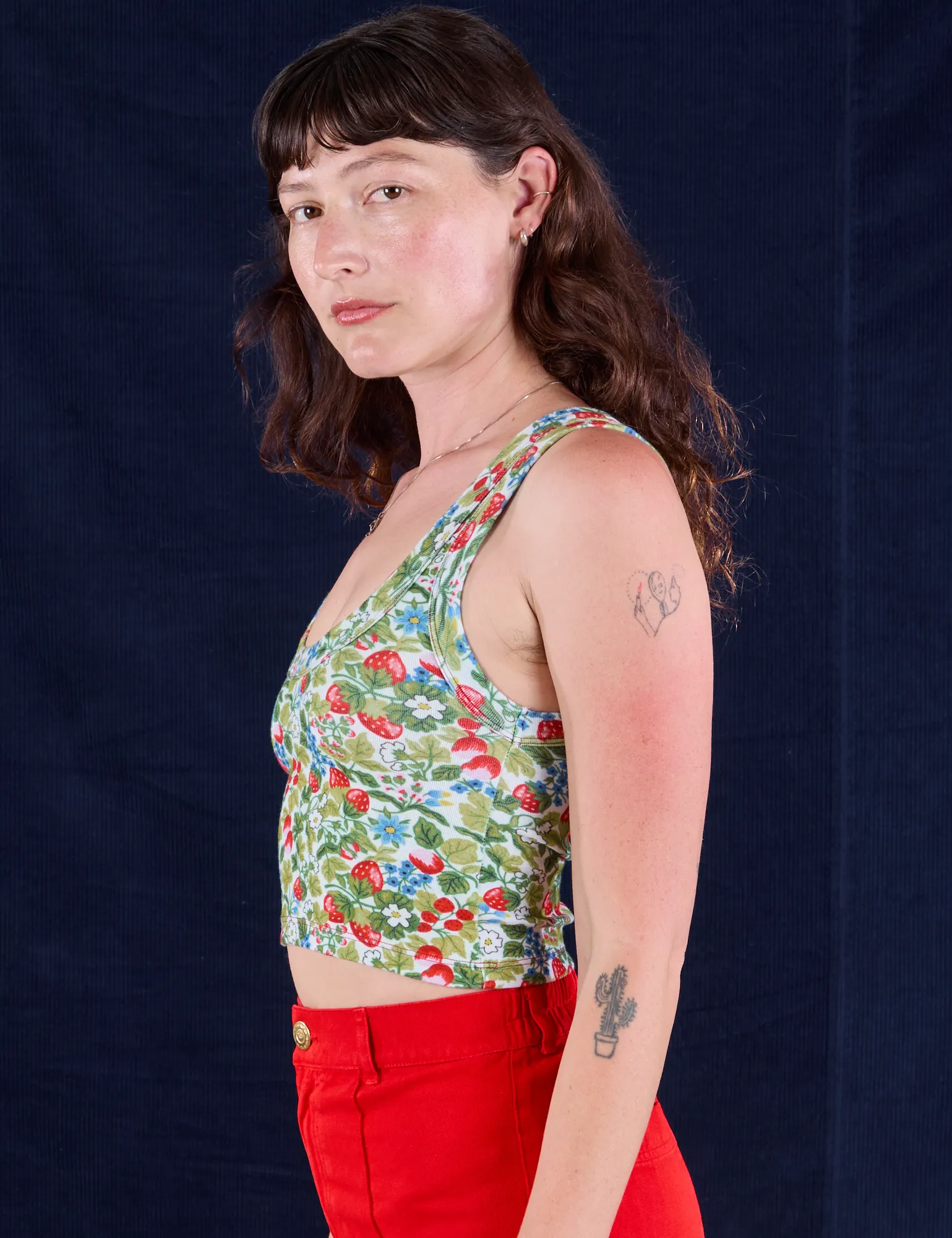 Cropped Tank Top - Strawberry Blossom sold by Big Bud Press product image thumbnail 5