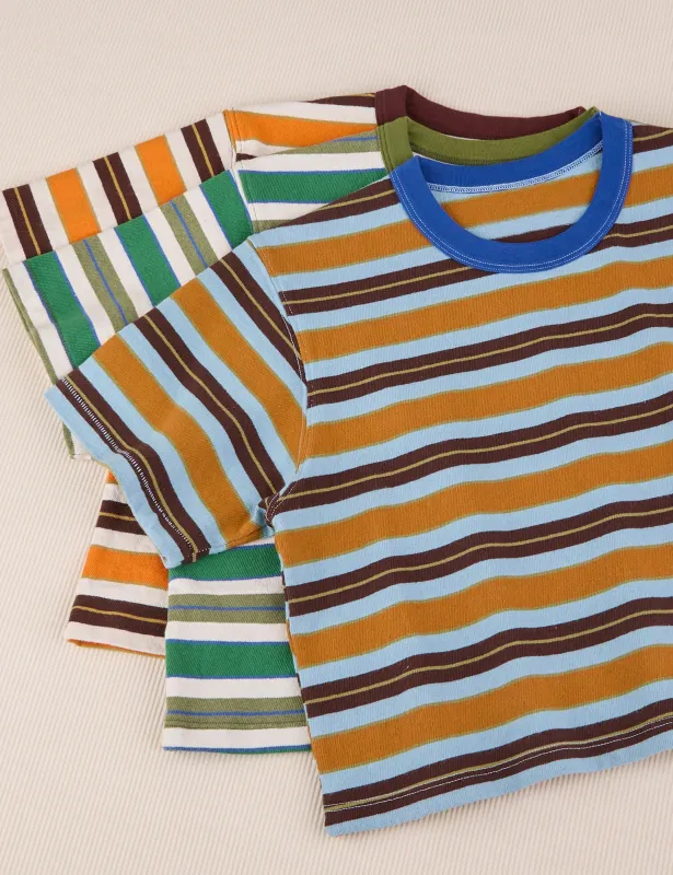 TRY-A-STYLE Stripe Crop Burly Tee *FINAL SALE* sold by Big Bud Press
