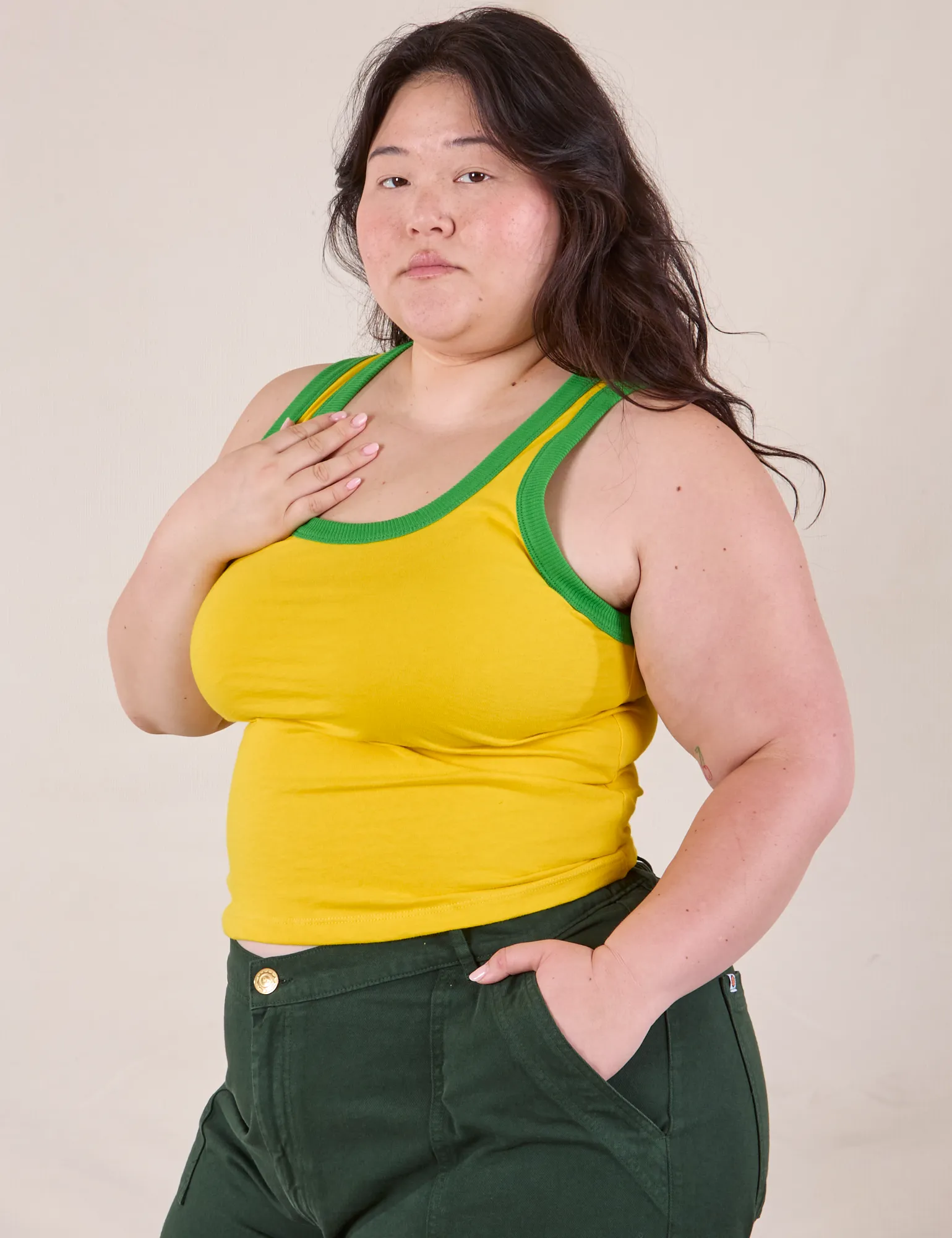 Colorblock Cropped Tank - Golden Yellow sold by Big Bud Press product image thumbnail 5