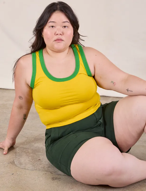 Colorblock Cropped Tank - Golden Yellow sold by Big Bud Press