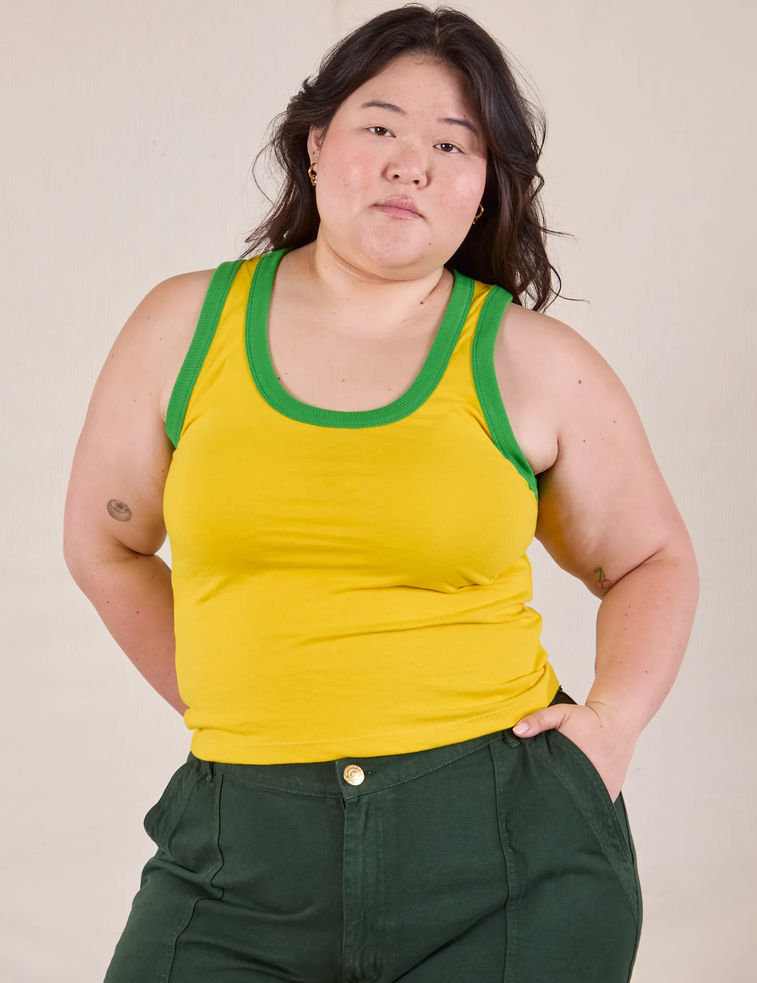 Colorblock Cropped Tank - Golden Yellow sold by Big Bud Press product image thumbnail 3
