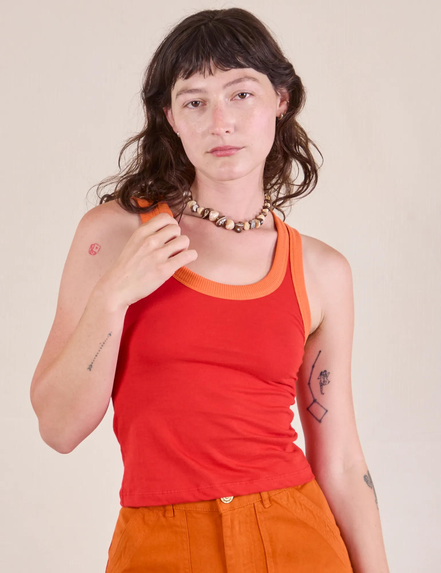 Colorblock Cropped Tank - Mustang Red sold by Big Bud Press product image thumbnail 4