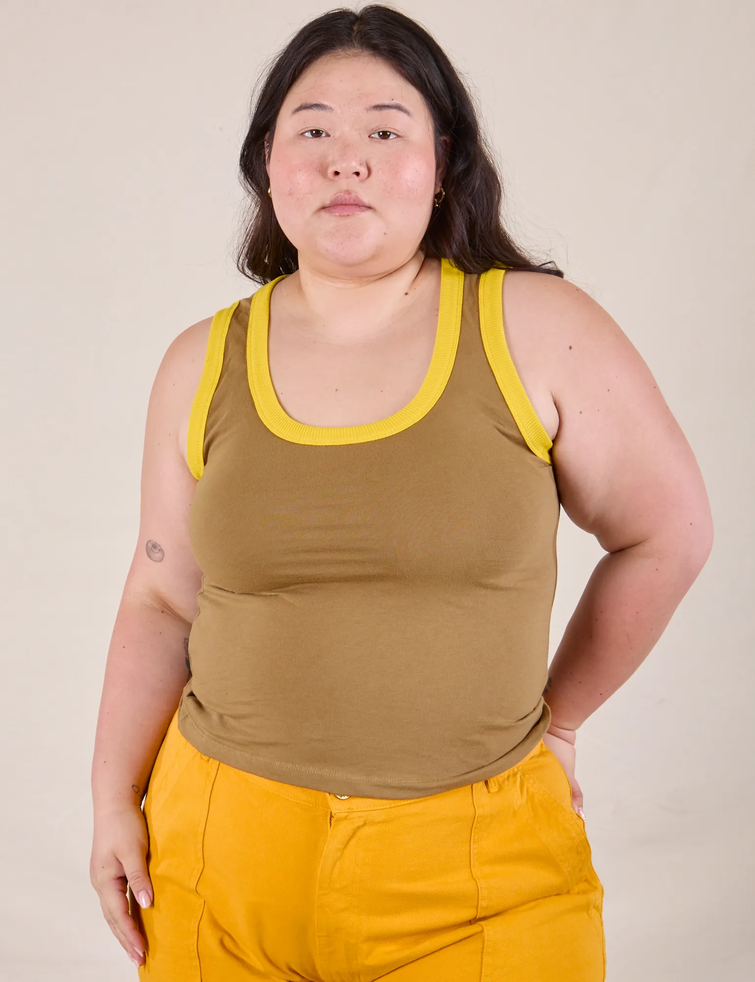 Colorblock Cropped Tank - Desert Brown sold by Big Bud Press product image thumbnail 3