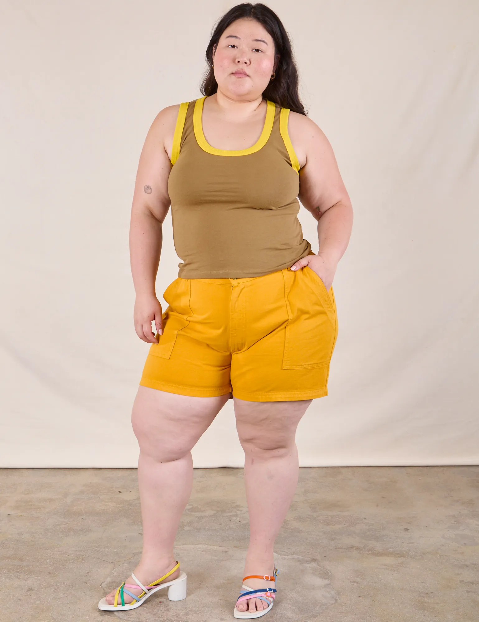 Colorblock Cropped Tank - Desert Brown sold by Big Bud Press product image thumbnail 4