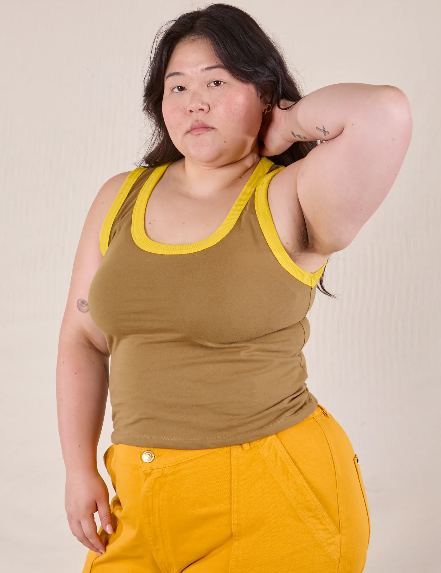 Colorblock Cropped Tank - Desert Brown sold by Big Bud Press