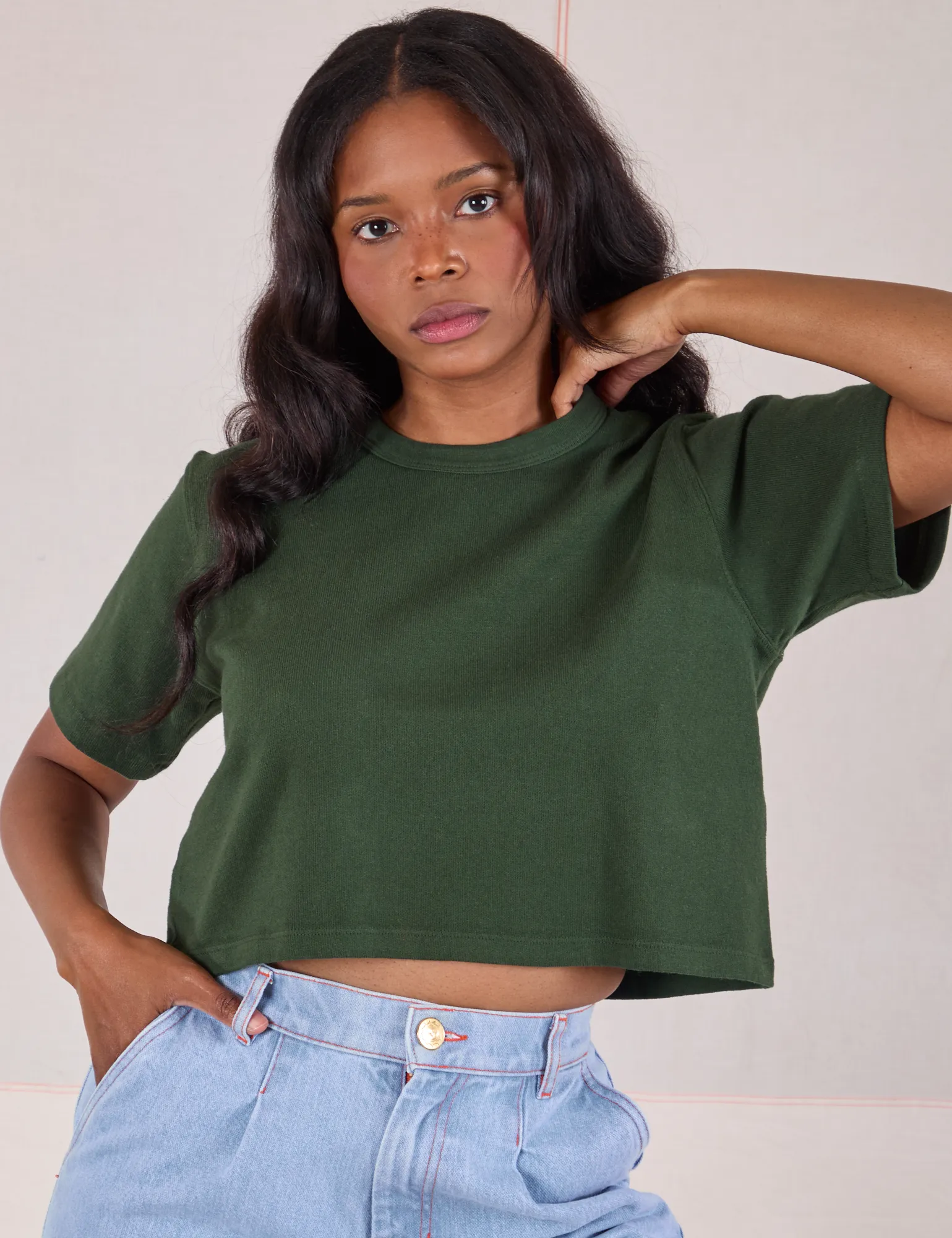 Cropped Burly Tee - Swamp Green sold by Big Bud Press product image thumbnail 3