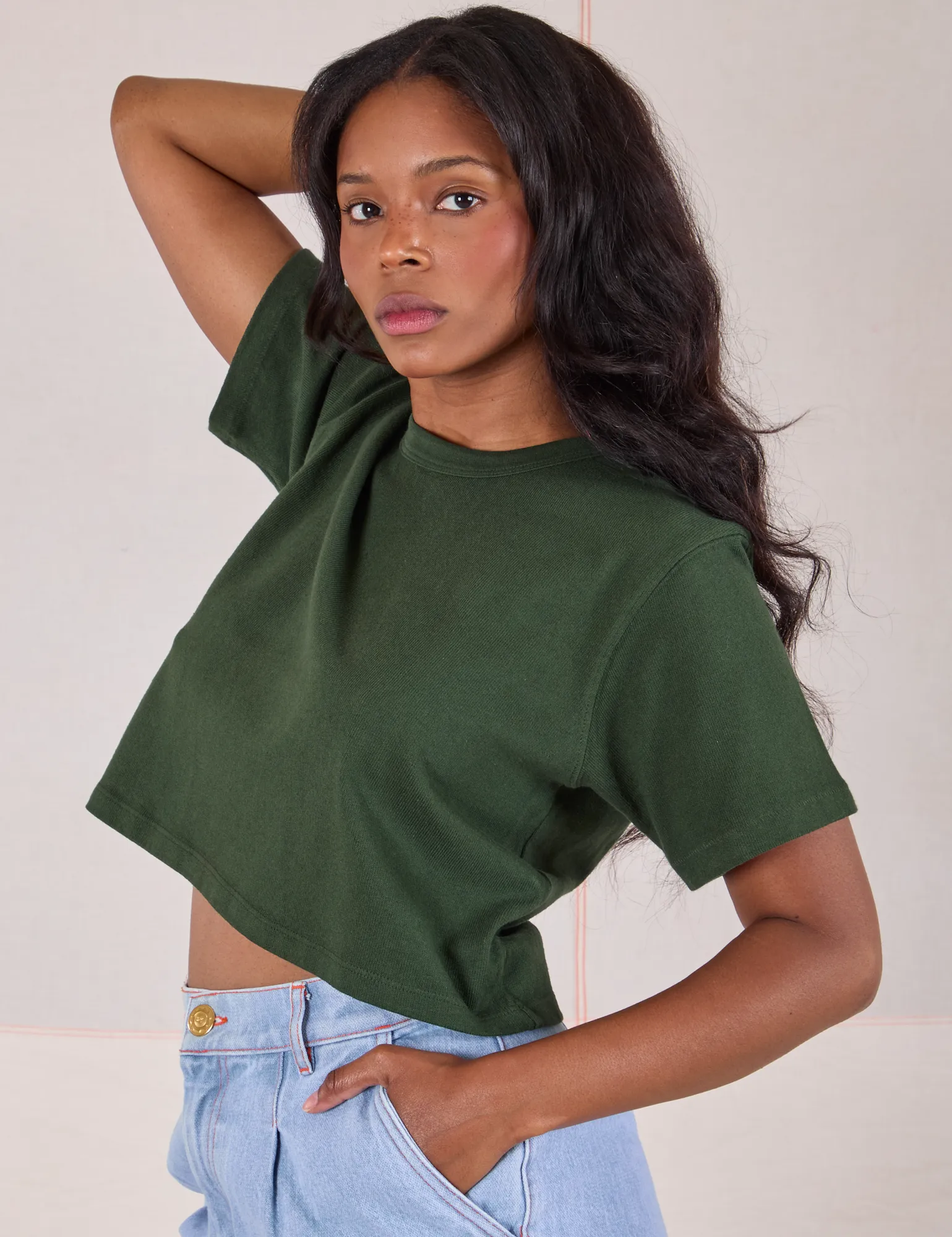 Cropped Burly Tee - Swamp Green sold by Big Bud Press