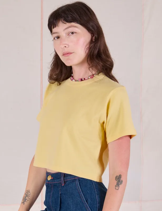 Cropped Burly Tee - Butter Yellow sold by Big Bud Press