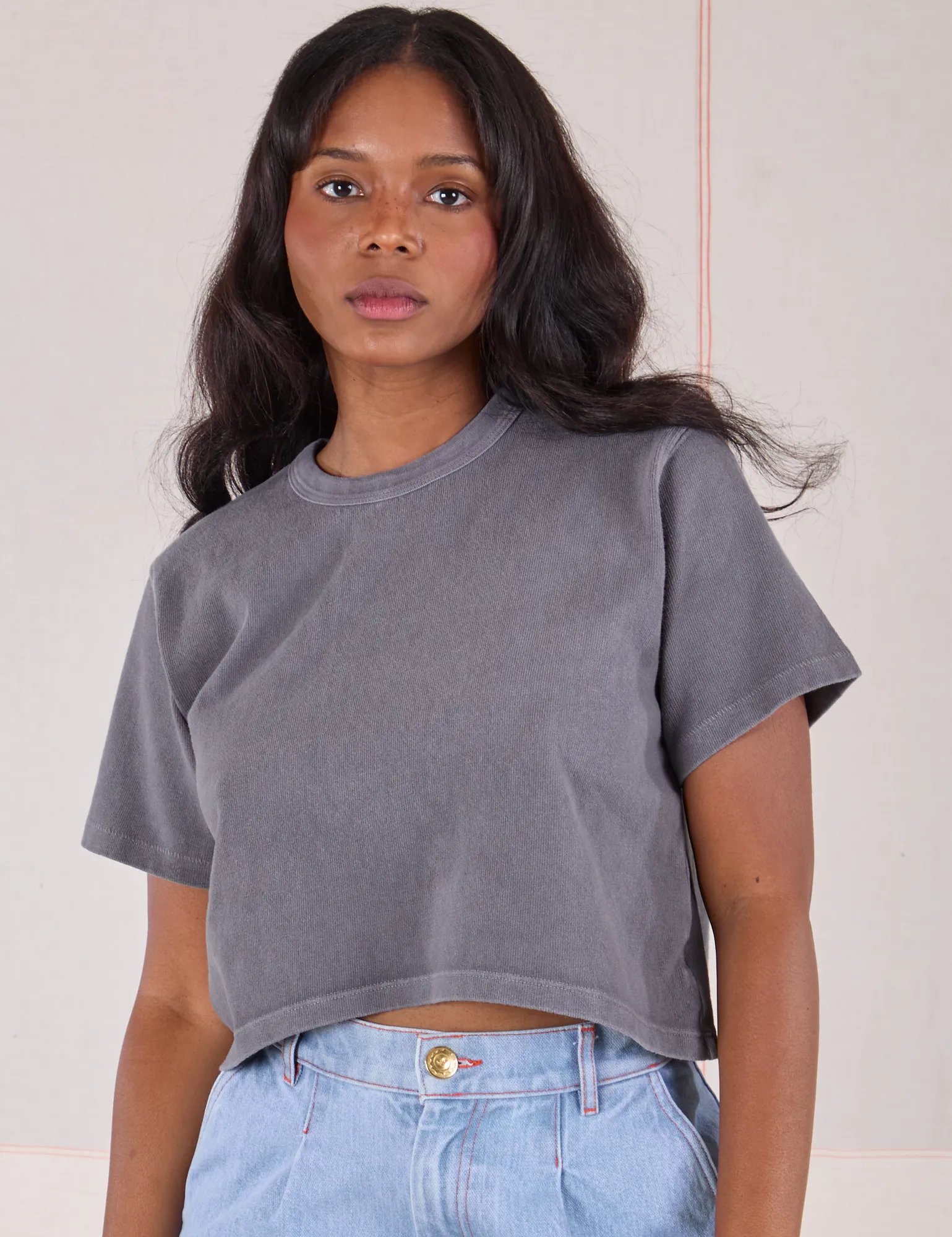 Cropped Burly Tee - Washed Grey sold by Big Bud Press product image thumbnail 3