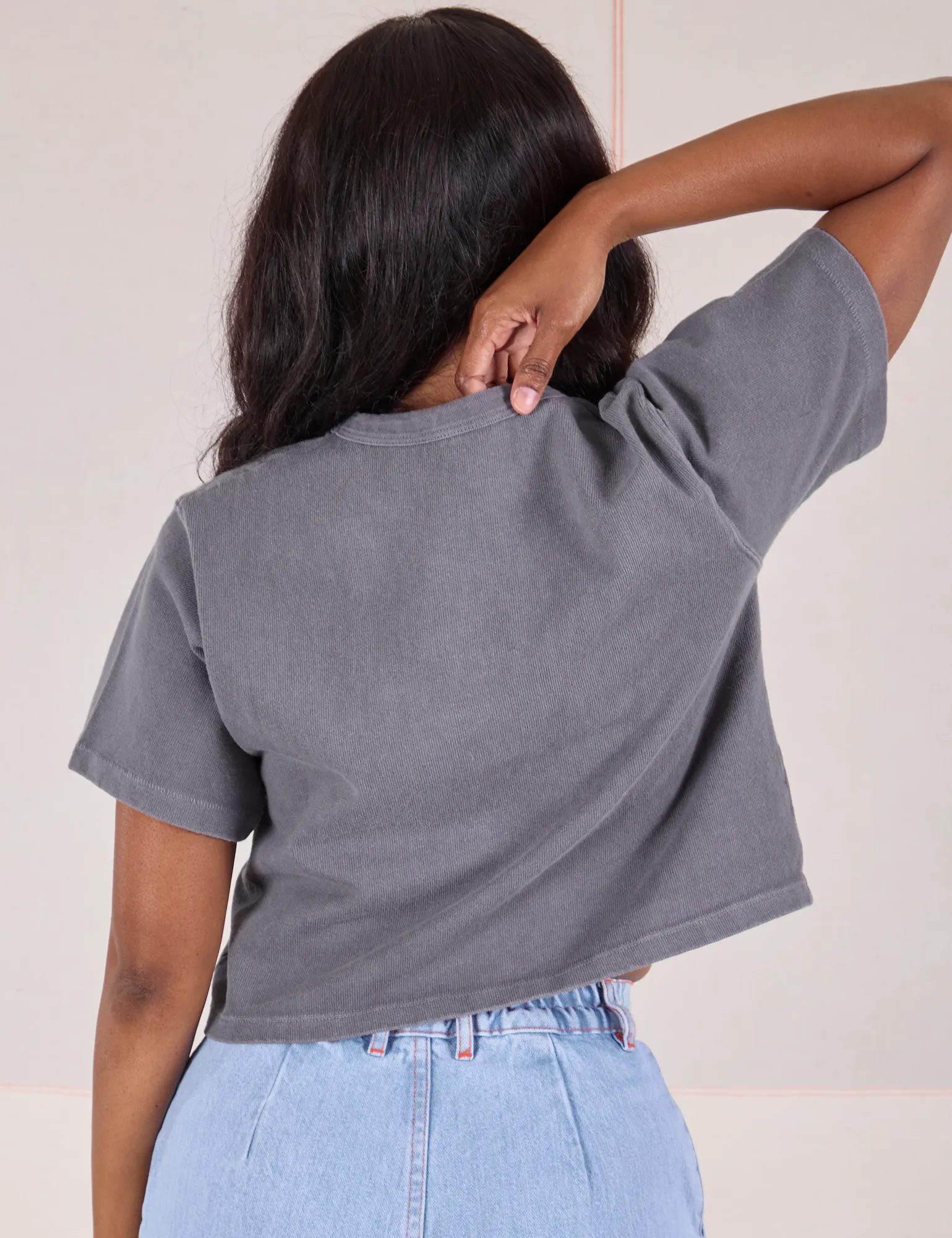Cropped Burly Tee - Washed Grey sold by Big Bud Press product image thumbnail 5