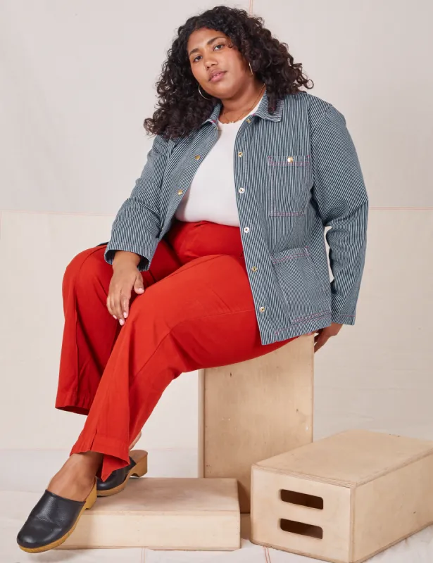 Railroad Stripe Denim Work Jacket sold by Big Bud Press