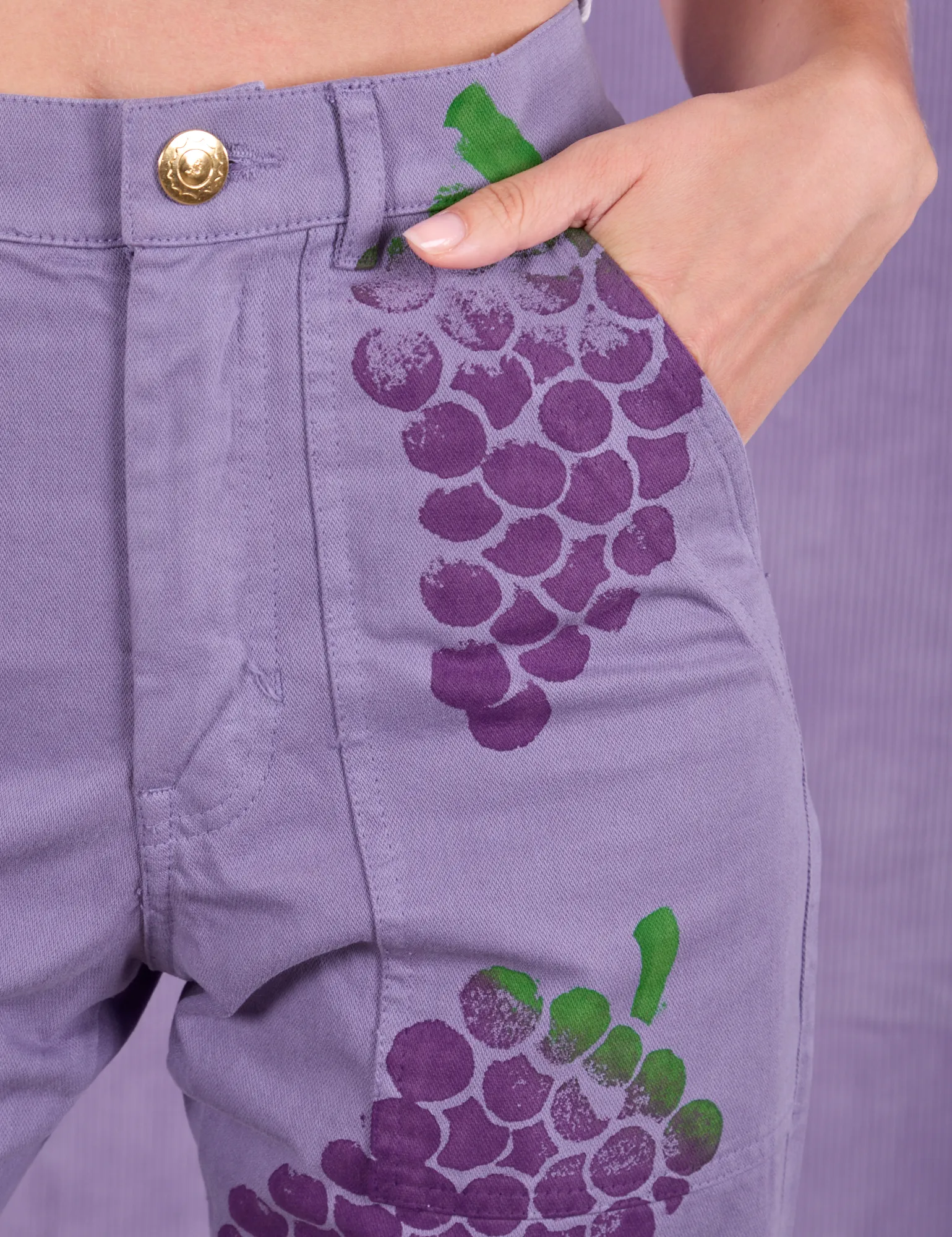 Paintstamped Work Pants - Grape *FINAL SALE* sold by Big Bud Press product image thumbnail 3