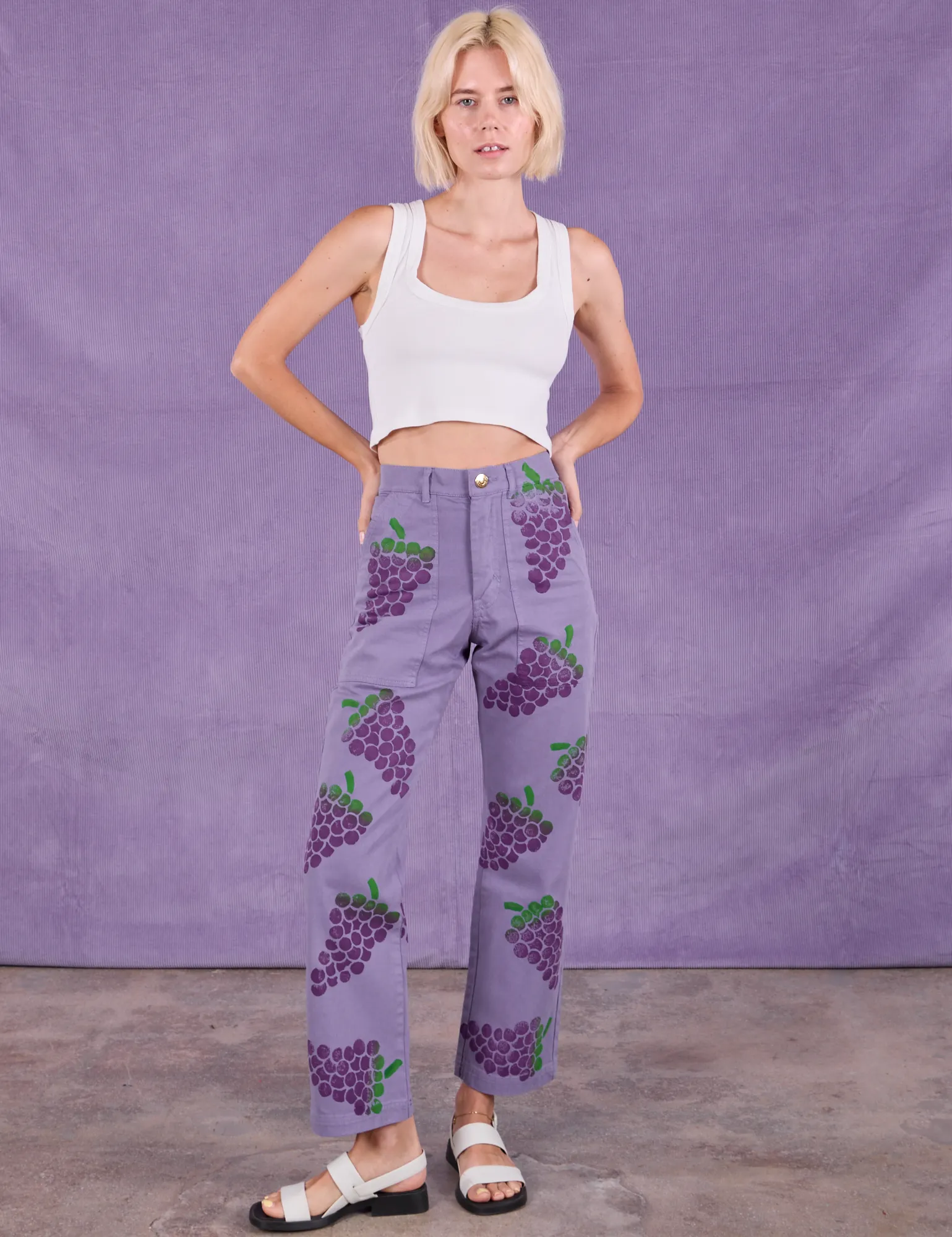 Paintstamped Work Pants - Grape *FINAL SALE* sold by Big Bud Press