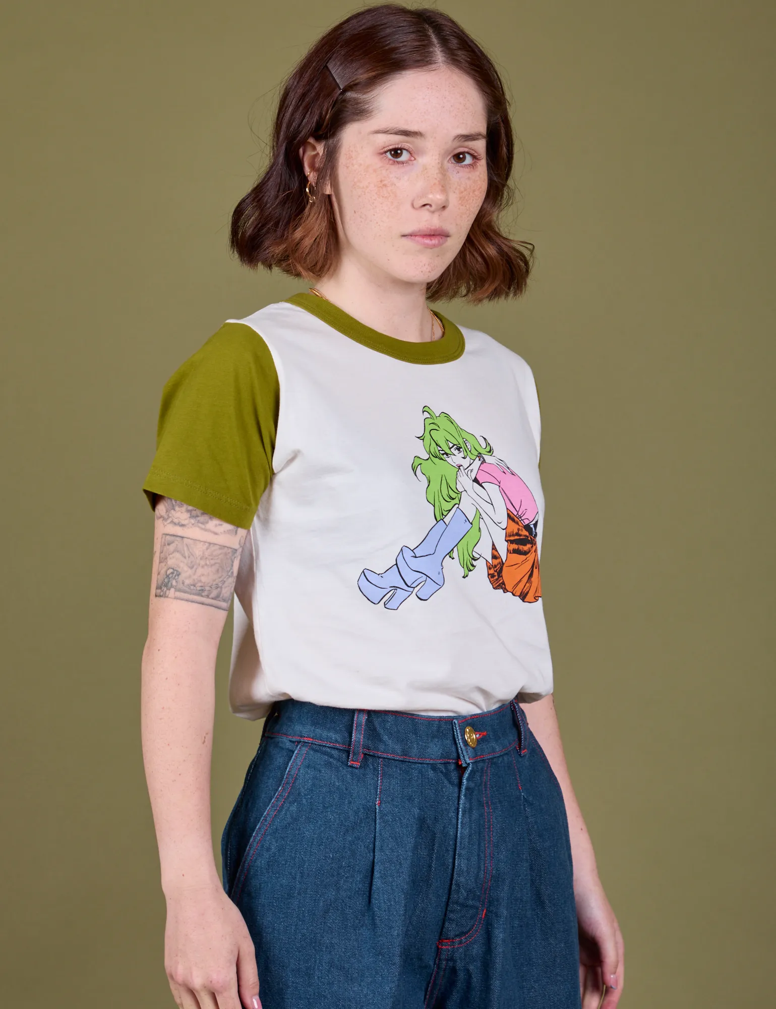 Olive Lottie Tee *FINAL SALE* sold by Big Bud Press product image thumbnail 4