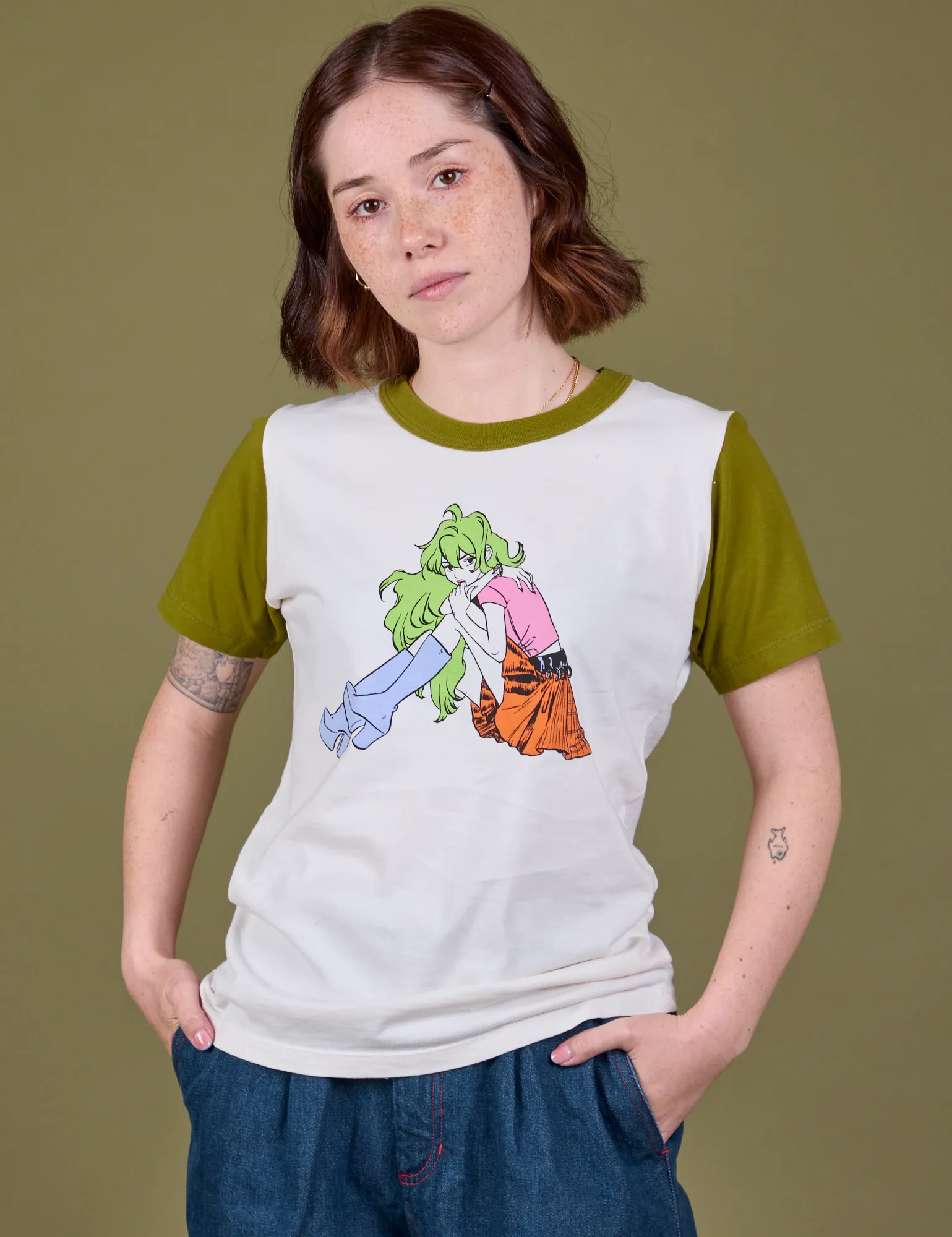 Olive Lottie Tee *FINAL SALE* sold by Big Bud Press product image thumbnail 3