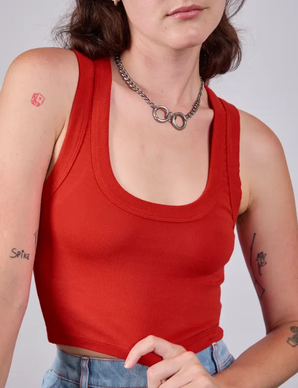 Cropped Tank Top - Mustang Red sold by Big Bud Press