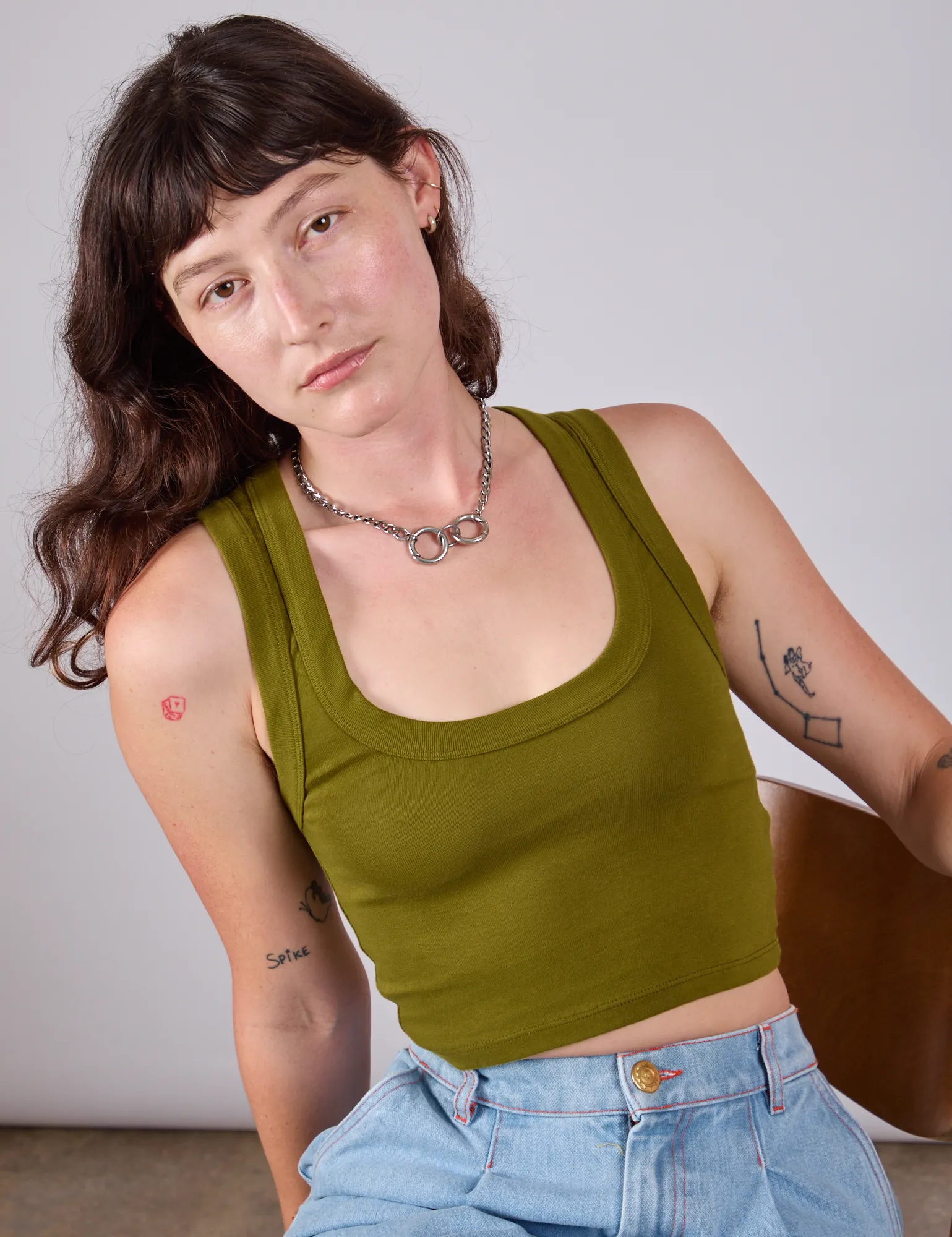 Cropped Tank Top - Olive Green sold by Big Bud Press product image thumbnail 3