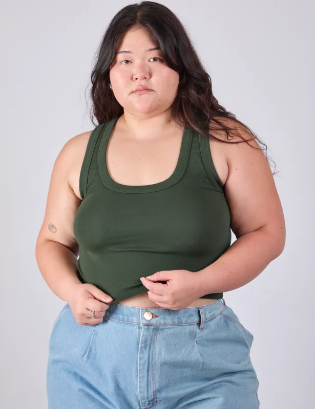 Cropped Tank Top - Swamp Green sold by Big Bud Press