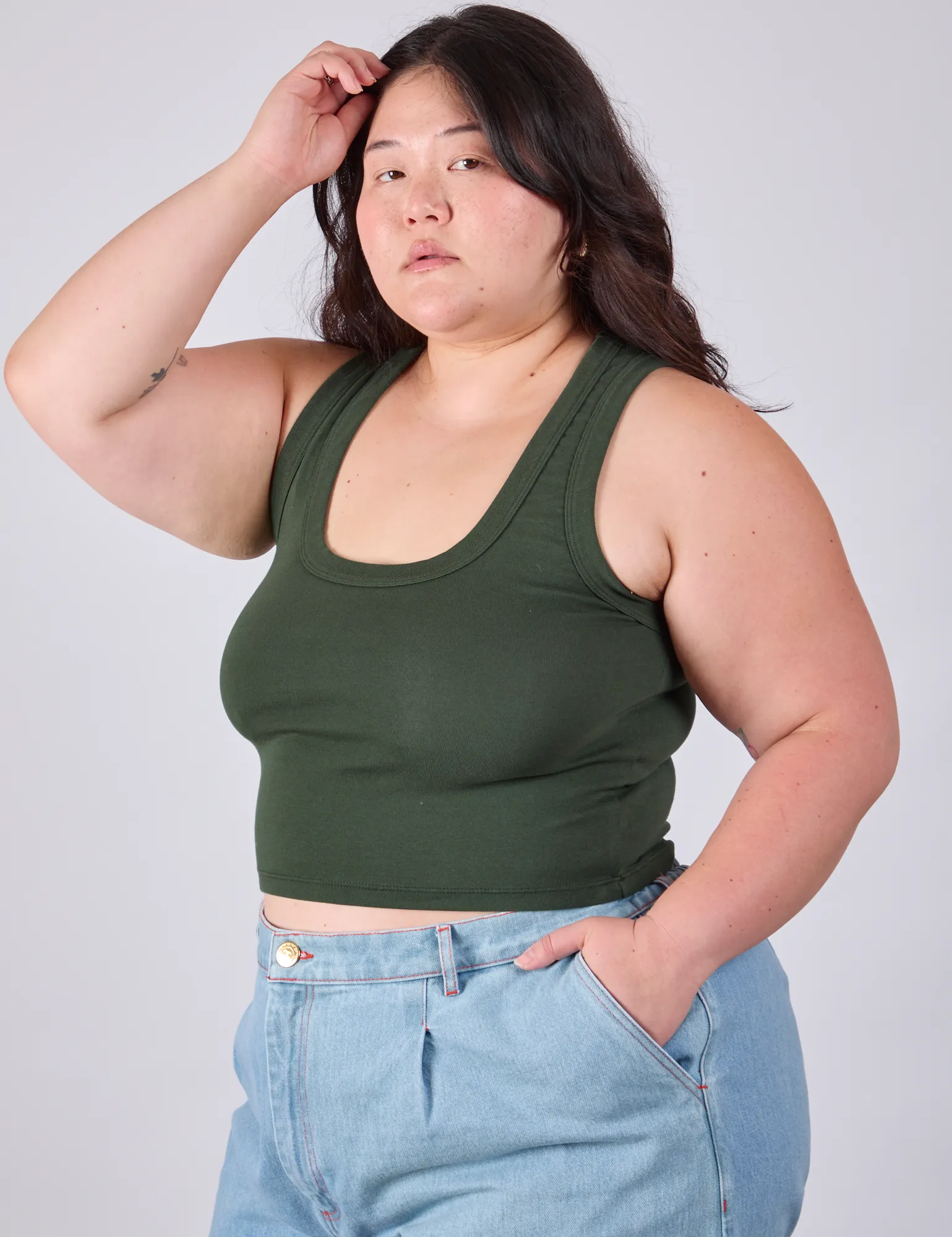 Cropped Tank Top - Swamp Green sold by Big Bud Press product image thumbnail 5