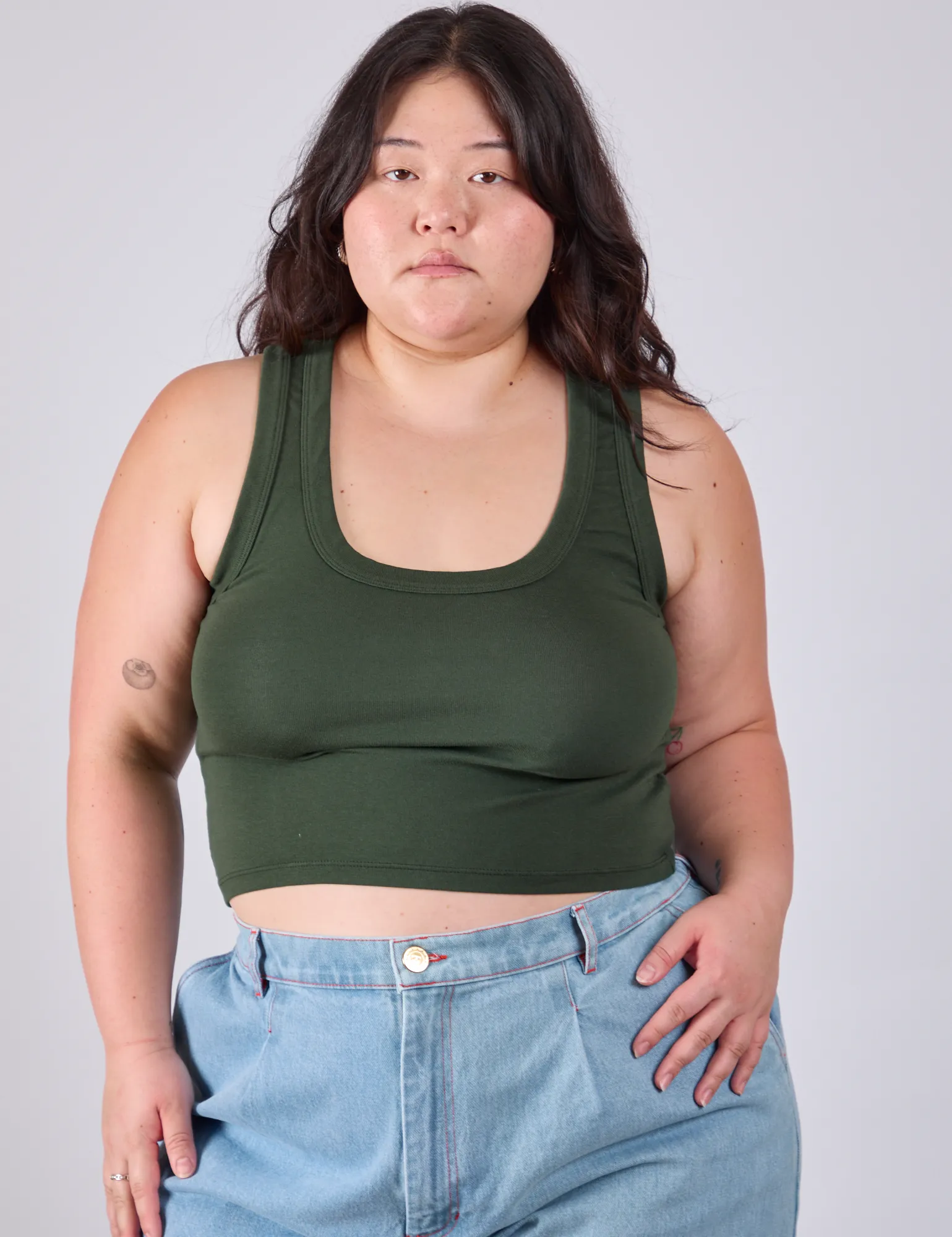 Cropped Tank Top - Swamp Green sold by Big Bud Press product image thumbnail 3