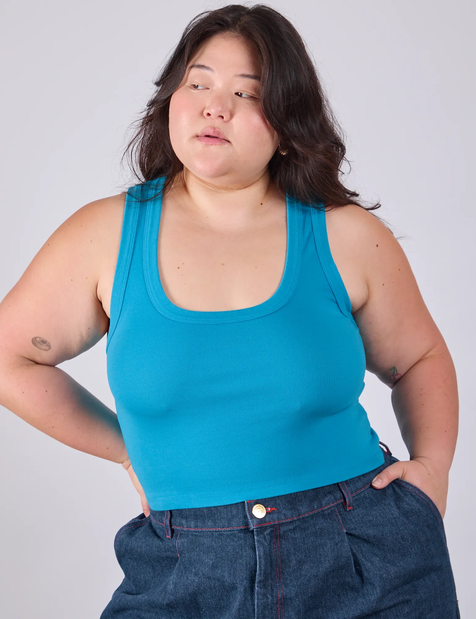 Cropped Tank Top - Hawaiian Blue sold by Big Bud Press product image thumbnail 5