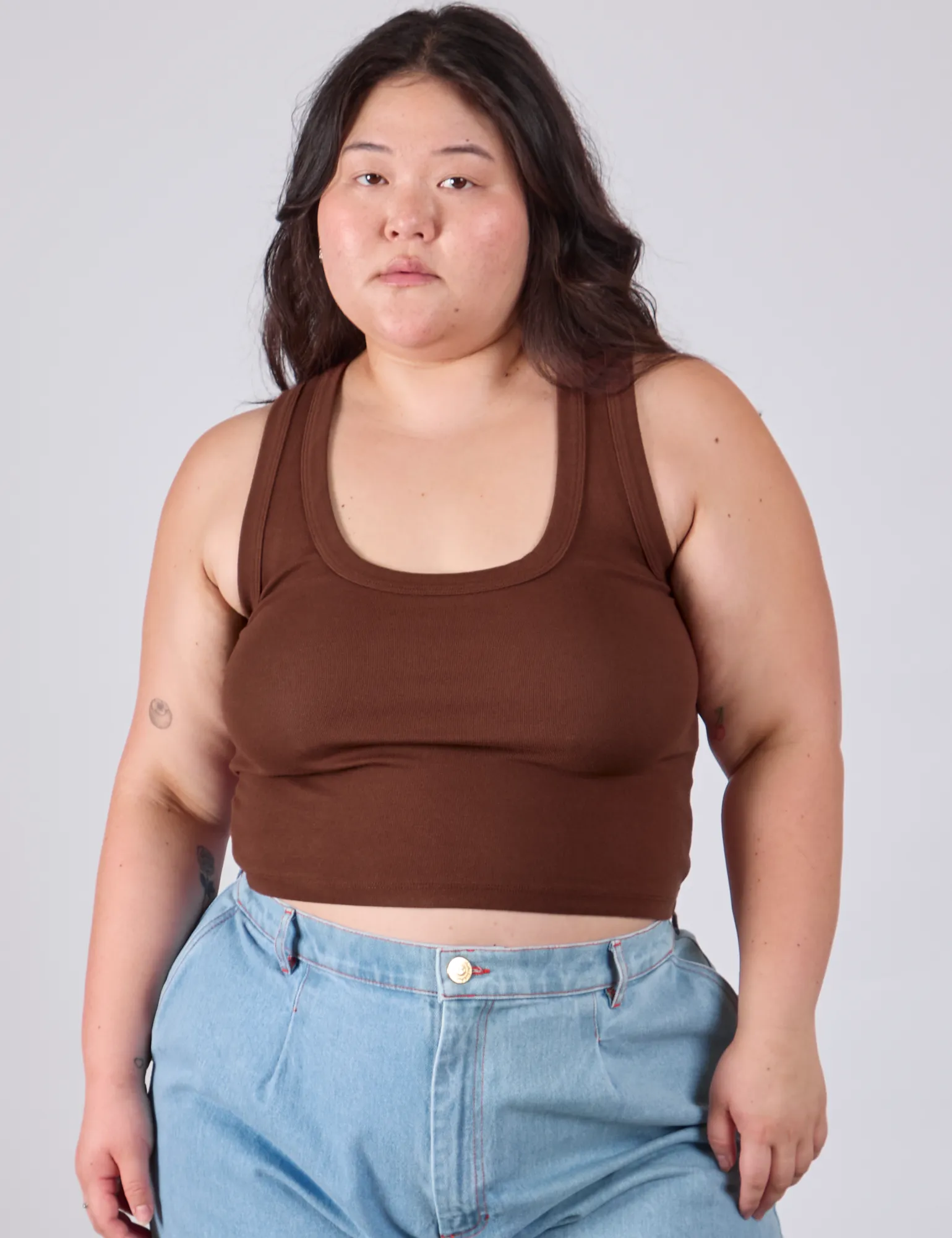 Cropped Tank Top - Fudgesicle Brown sold by Big Bud Press product image thumbnail 3