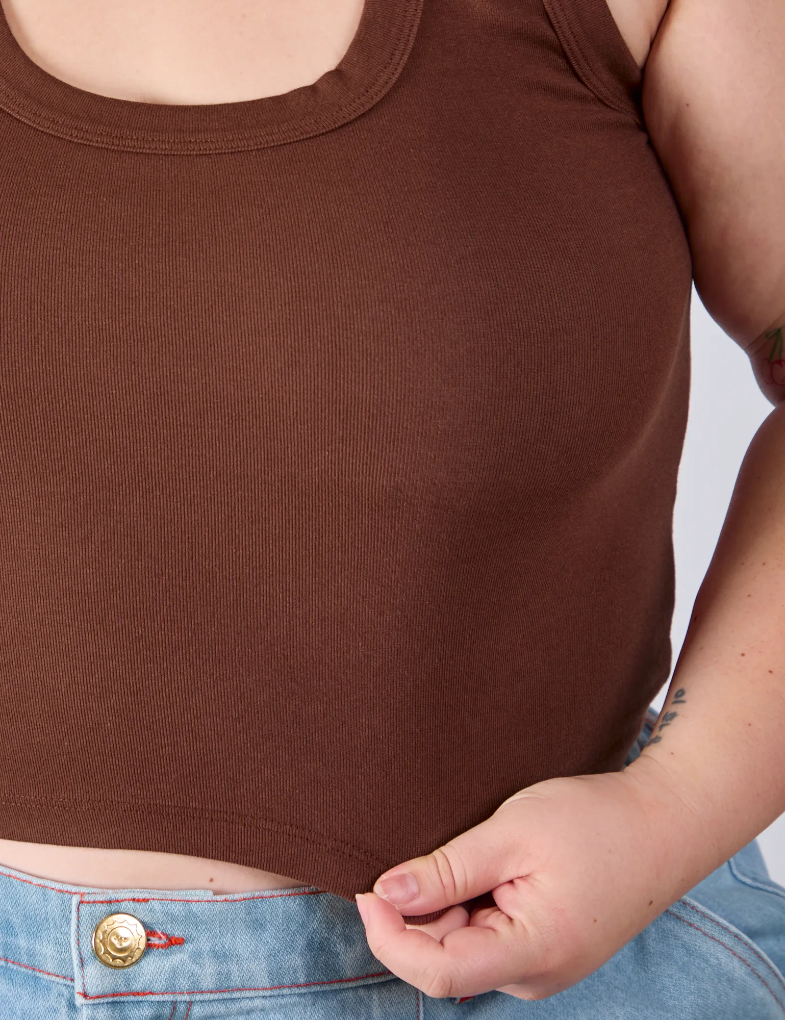 Cropped Tank Top - Fudgesicle Brown sold by Big Bud Press product image thumbnail 4