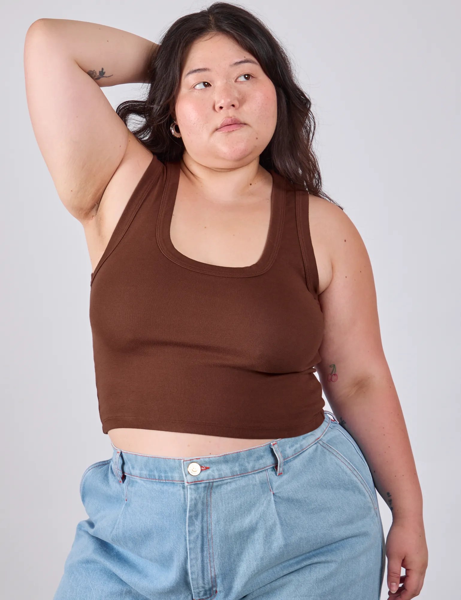 Cropped Tank Top - Fudgesicle Brown sold by Big Bud Press