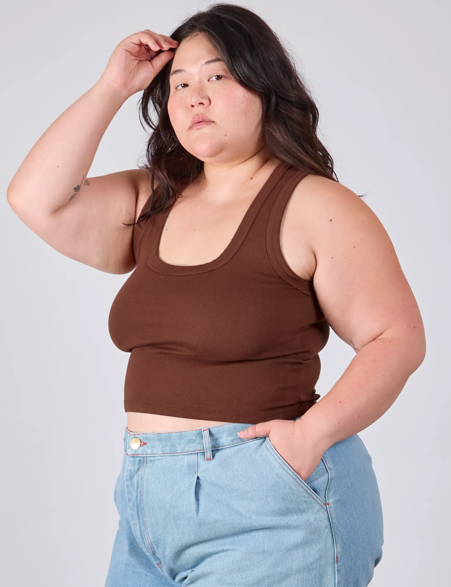 Cropped Tank Top - Fudgesicle Brown sold by Big Bud Press product image thumbnail 5